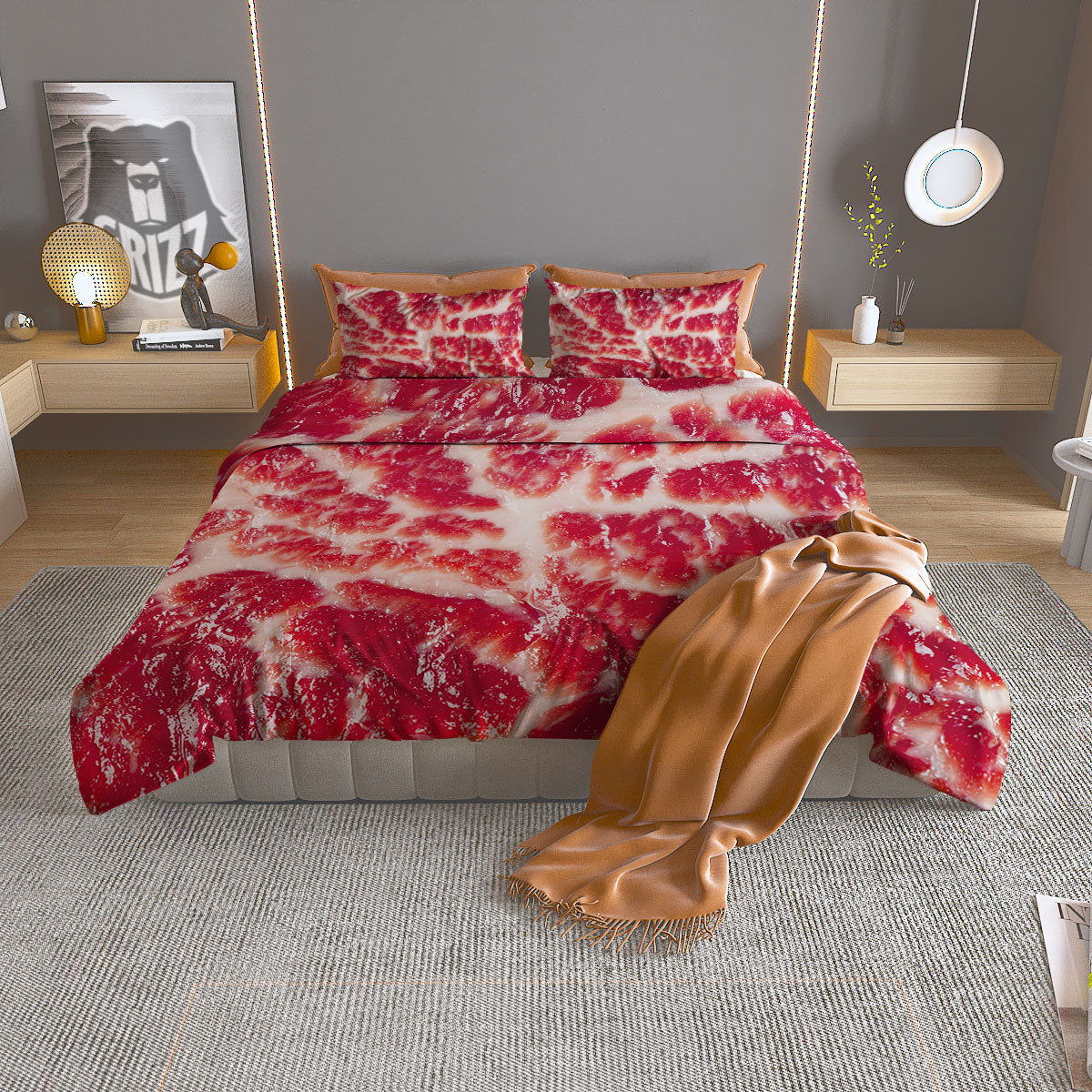 Fresh Meat Print Duvet Cover Bedding Set