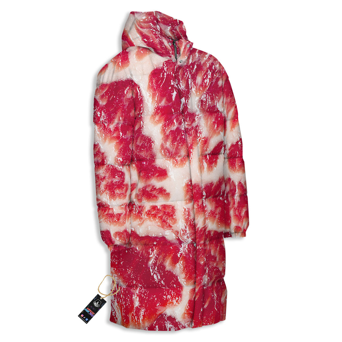 Fresh Meat Print Long Down Jacket-grizzshop