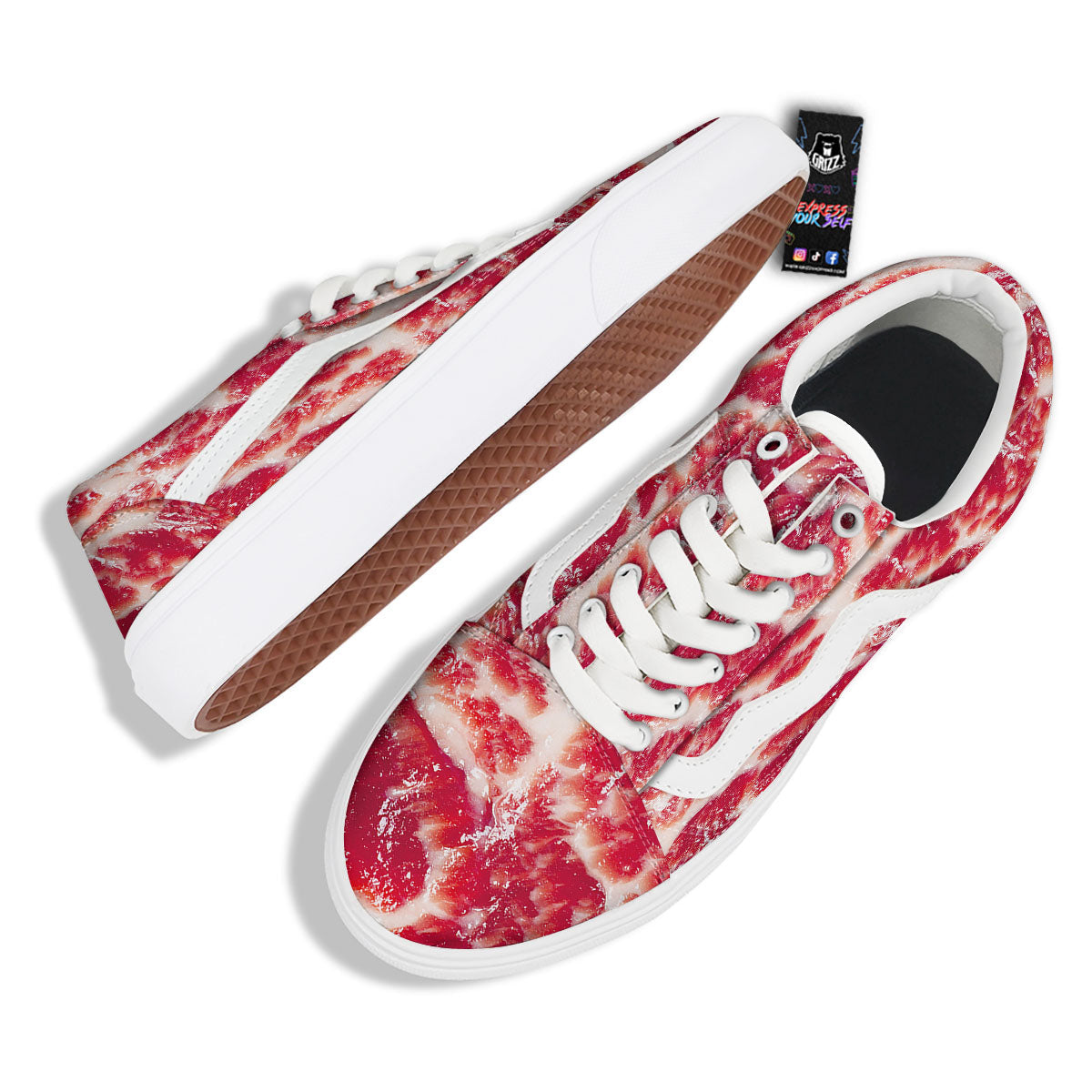 Fresh Meat Print Skate Shoes-grizzshop