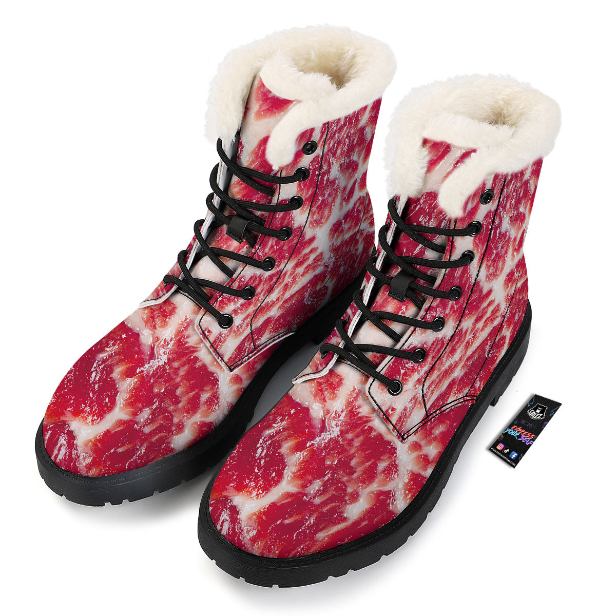 Fresh Meat Print Winter Boots-grizzshop