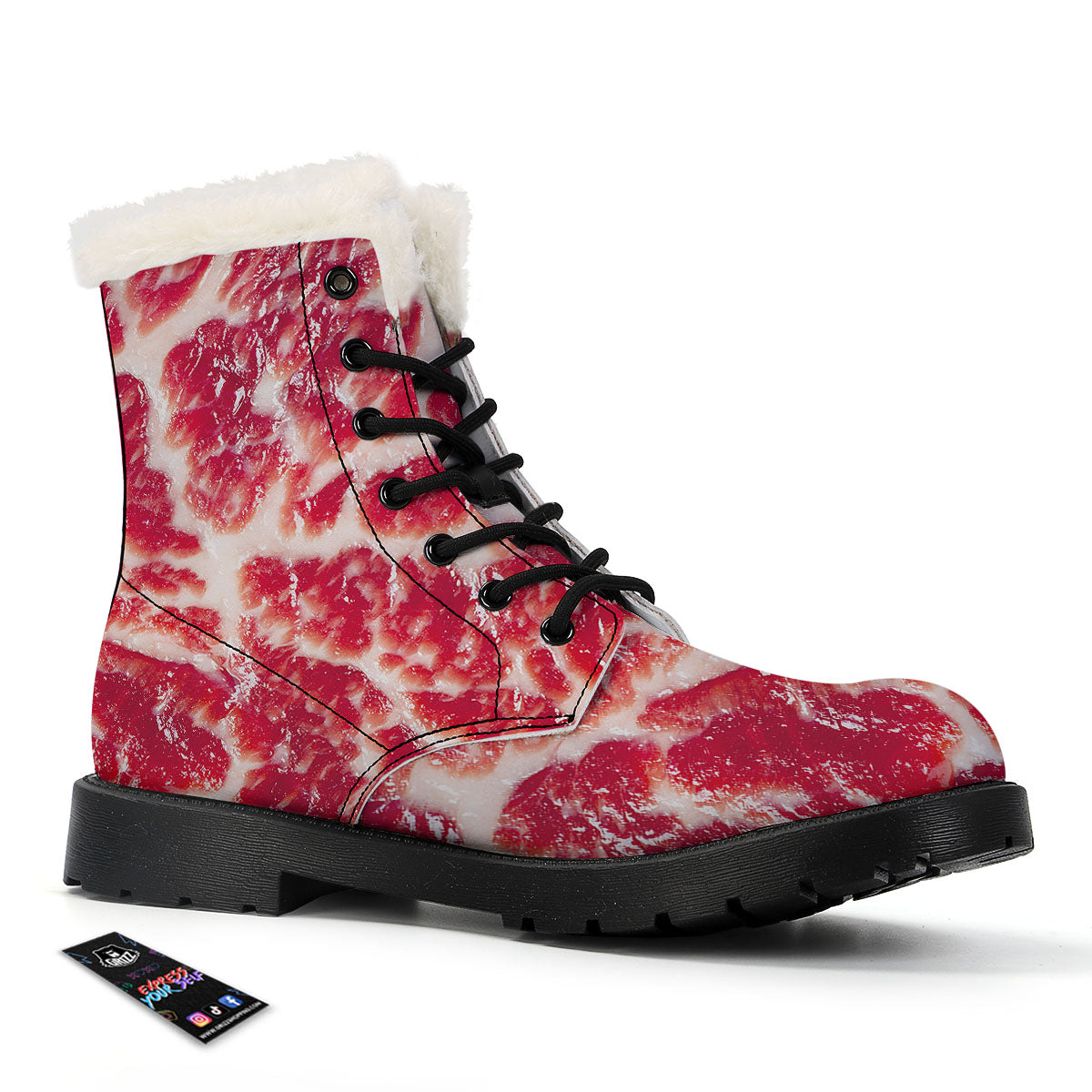 Fresh Meat Print Winter Boots-grizzshop