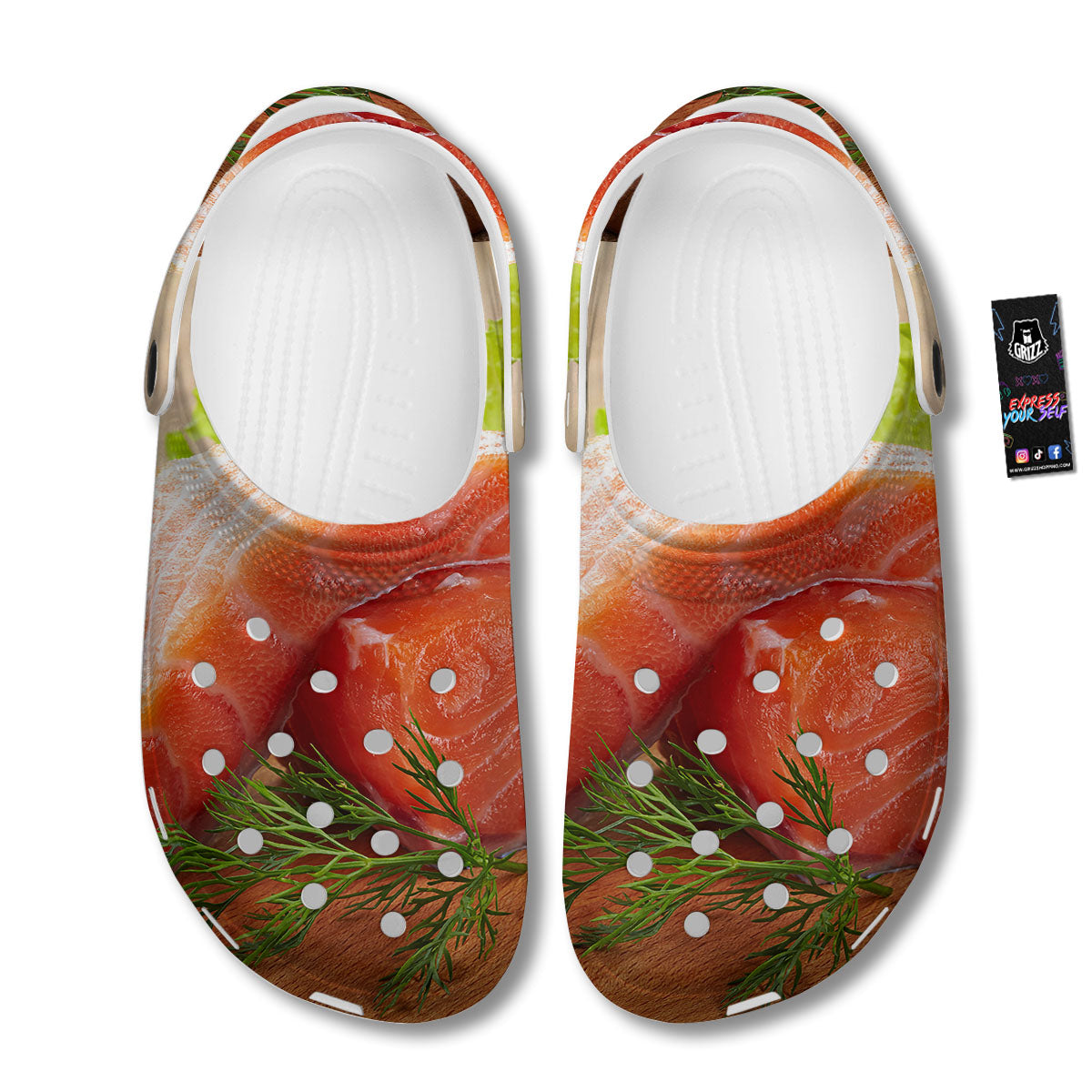 Fresh Salmon Print Clog-grizzshop