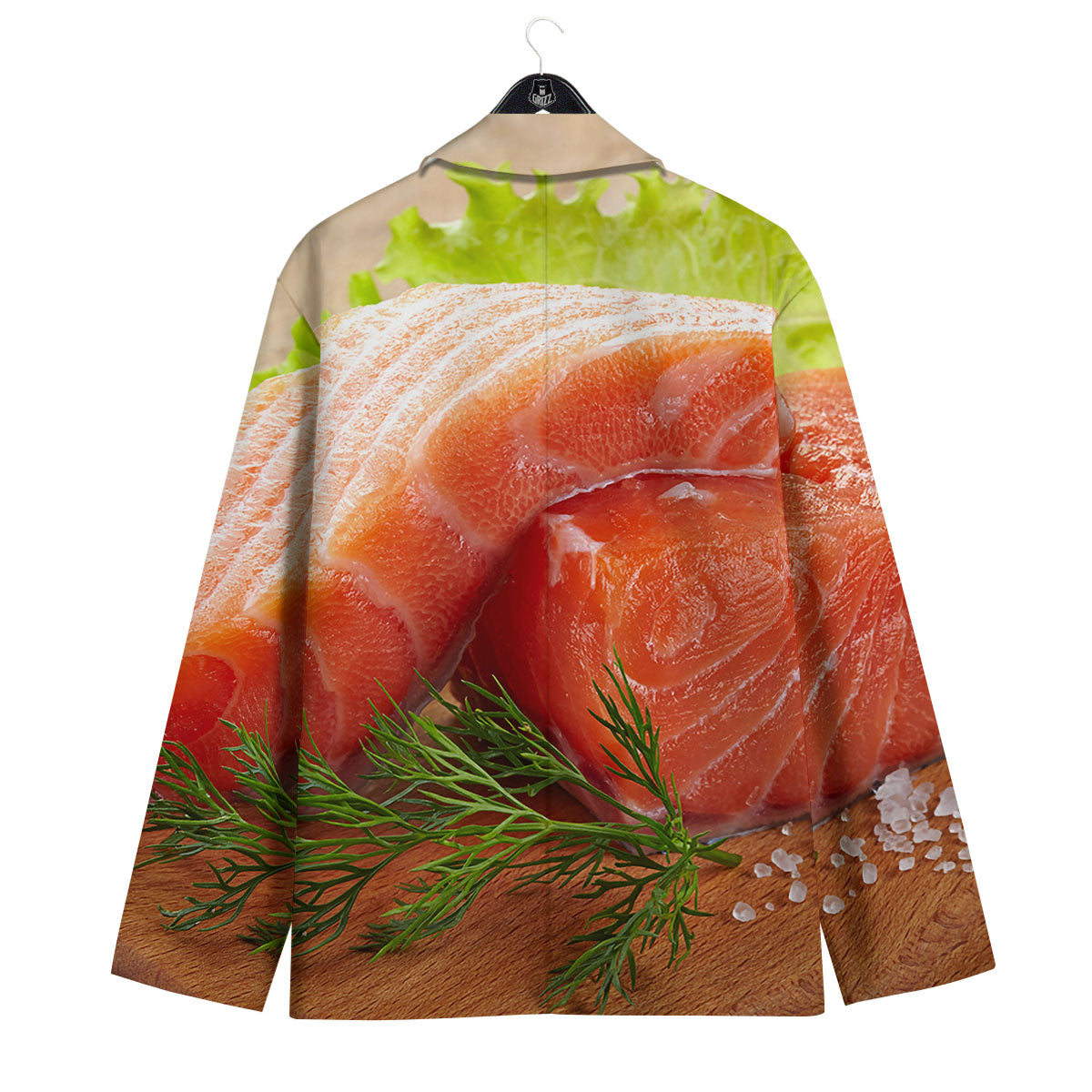 Fresh Salmon Print Men's Sport Coat-grizzshop