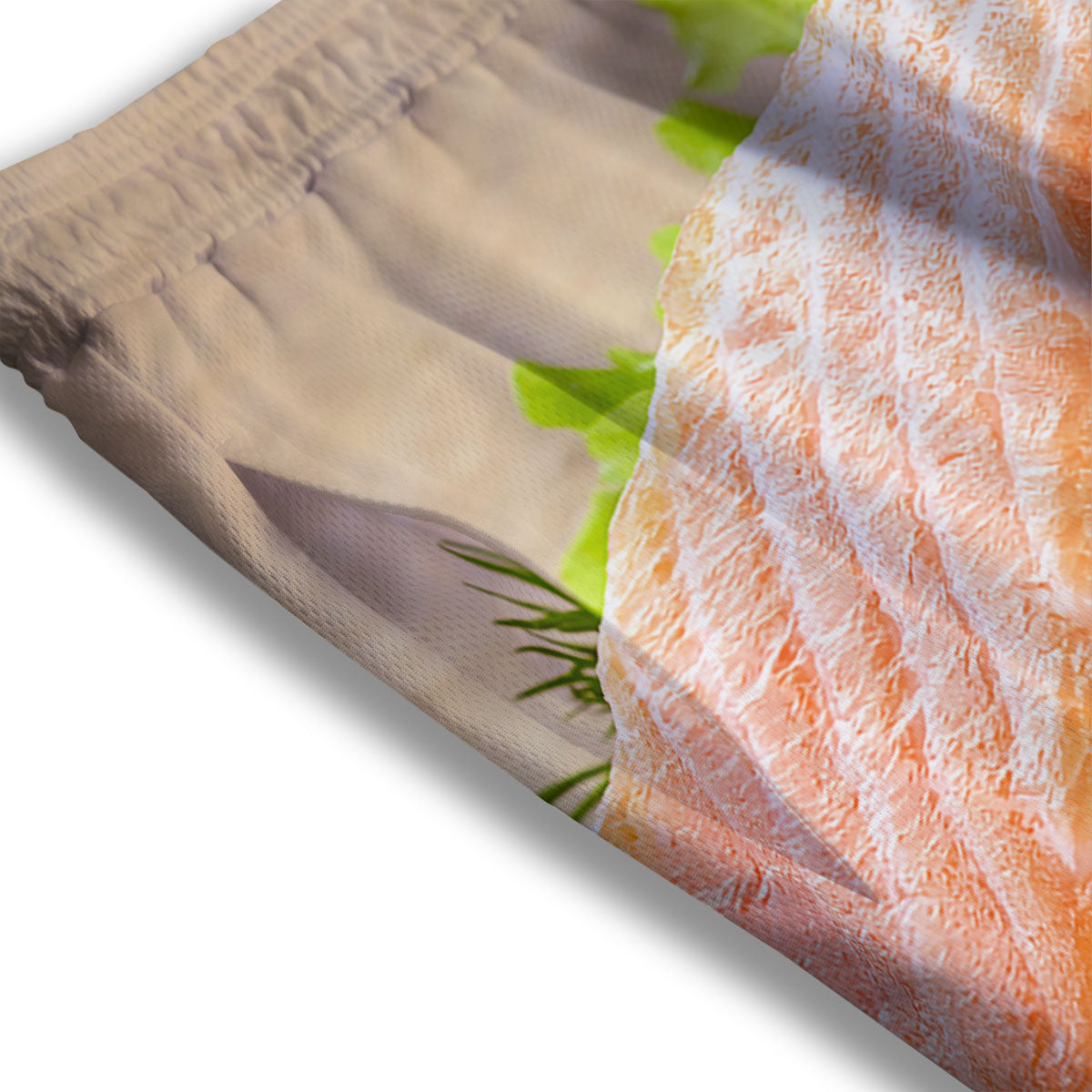 Fresh Salmon Print Mesh Shorts
