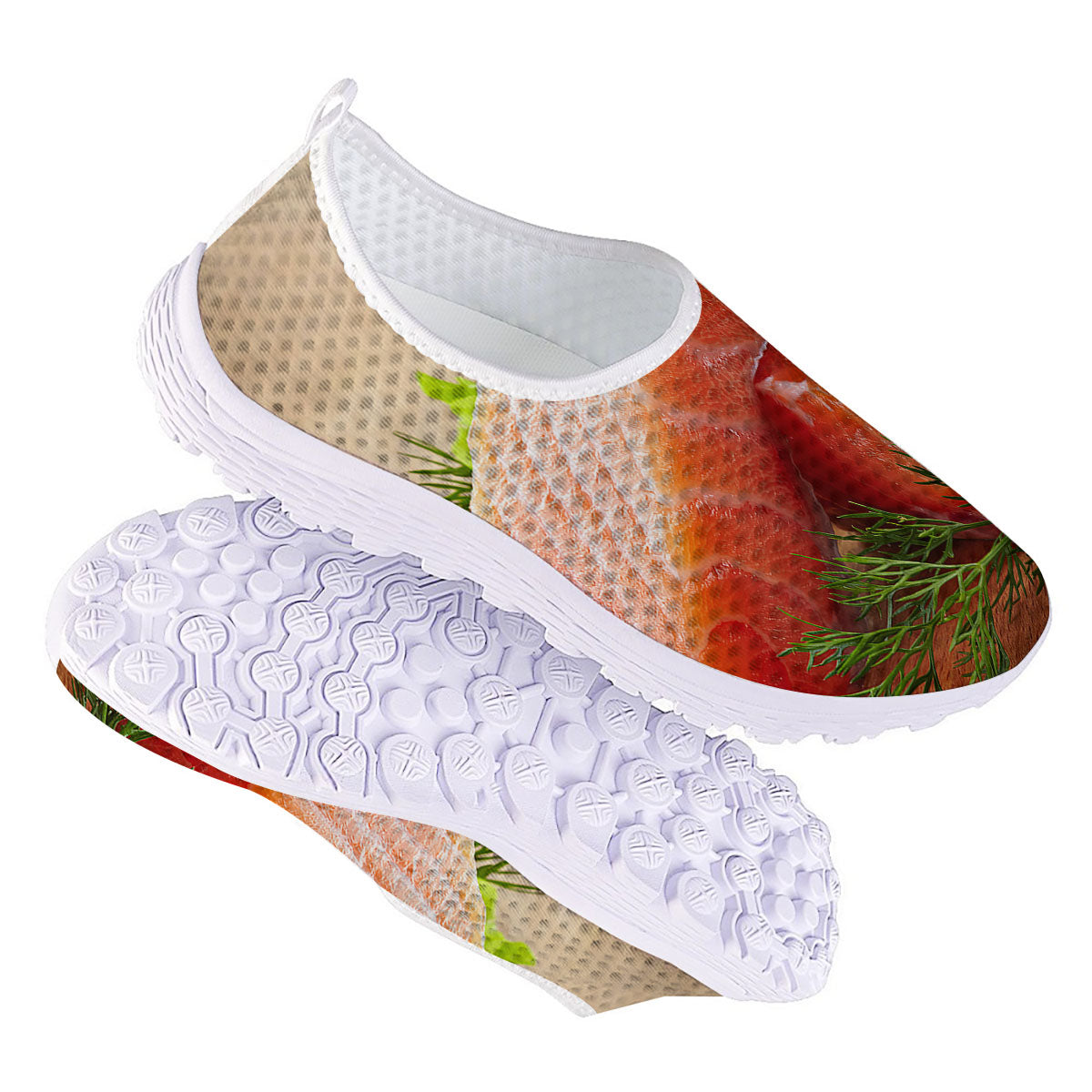 Fresh Salmon Print Nurse Shoes-grizzshop
