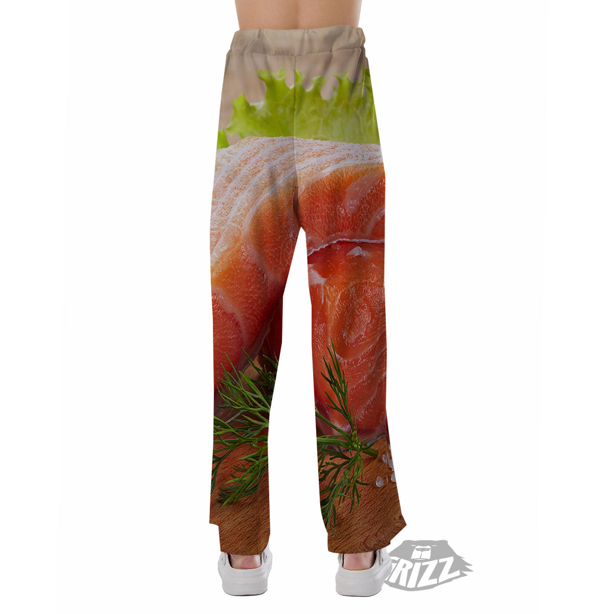 Fresh Salmon Print Pajama Pants-grizzshop