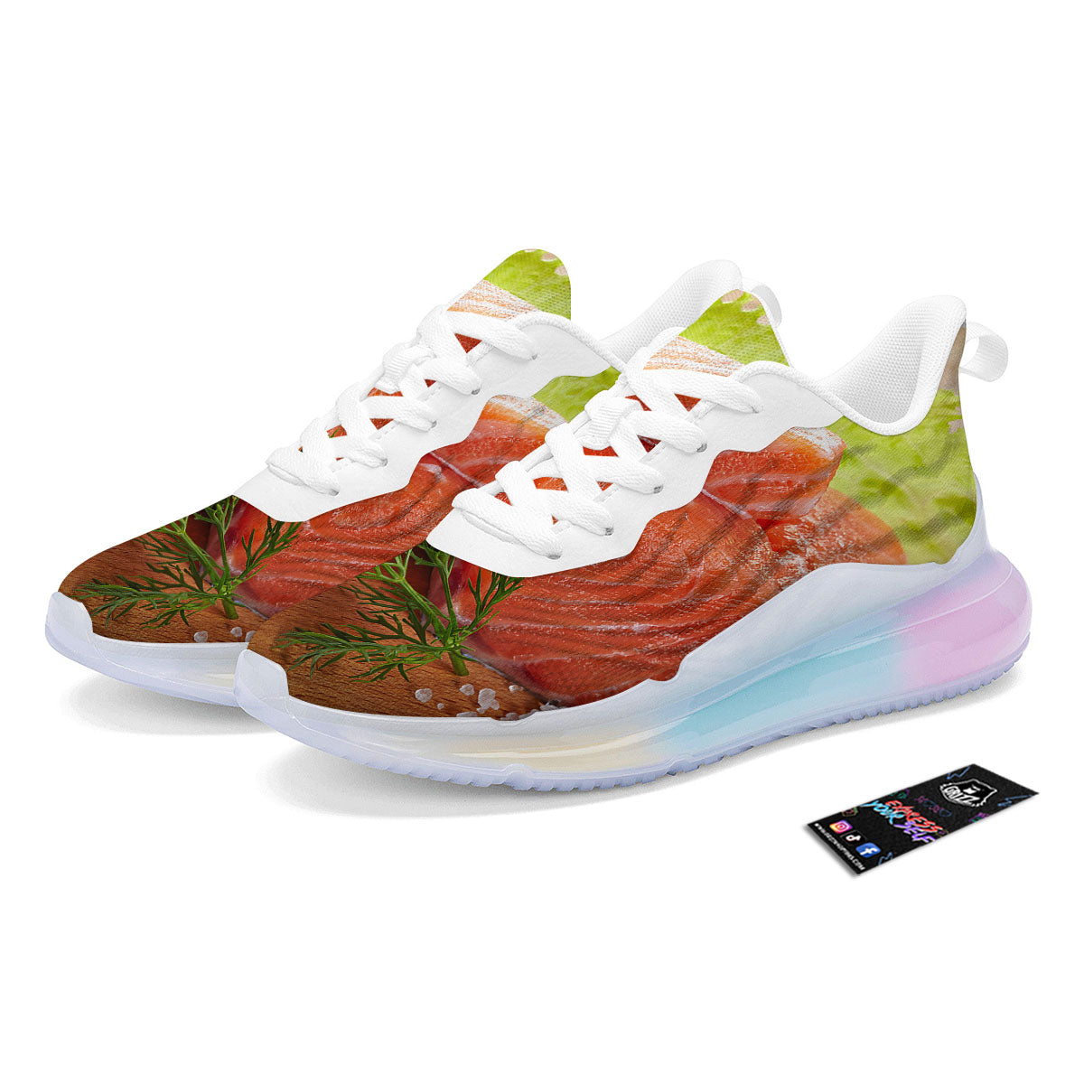 Fresh Salmon Print Running Sneakers-grizzshop
