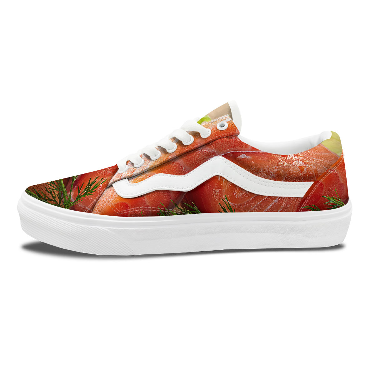 Fresh Salmon Print Skate Shoes-grizzshop