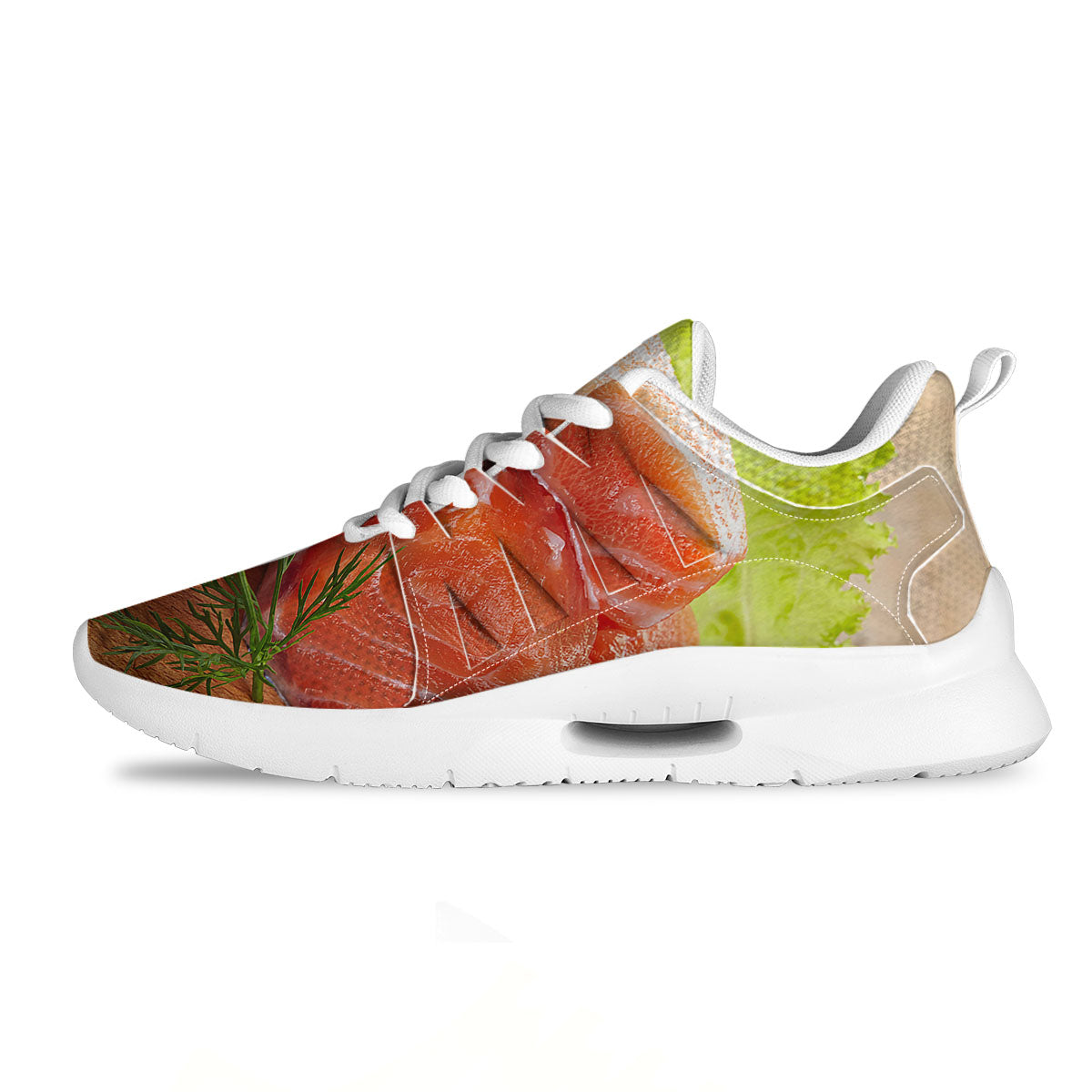 Fresh Salmon Print Tennis Shoes-grizzshop