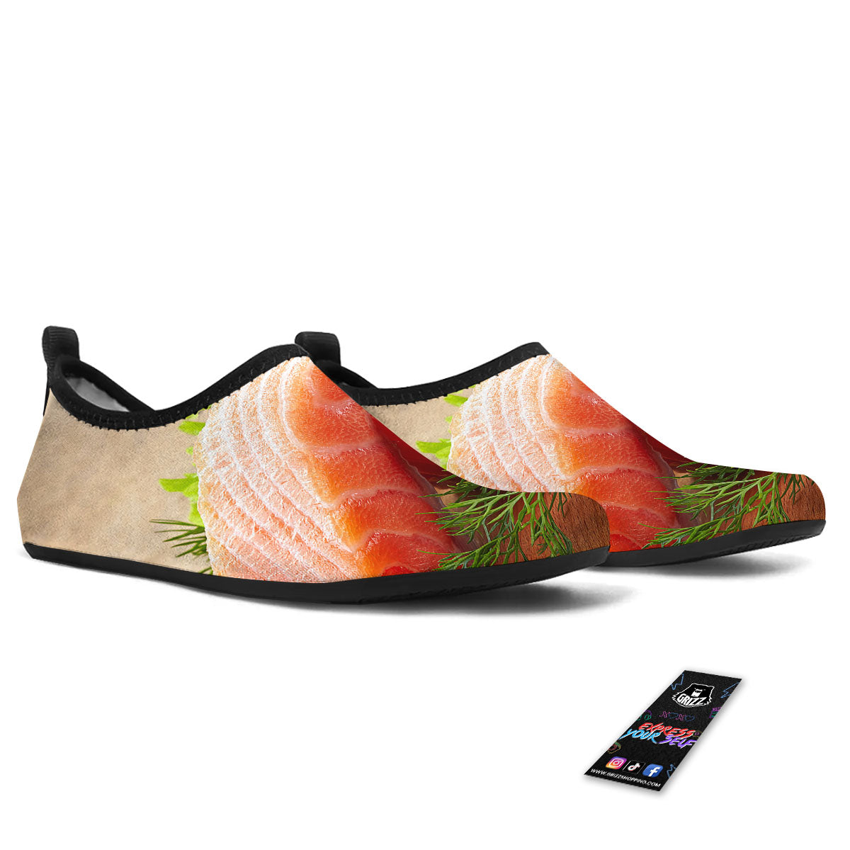 Fresh Salmon Print Water Shoes-grizzshop