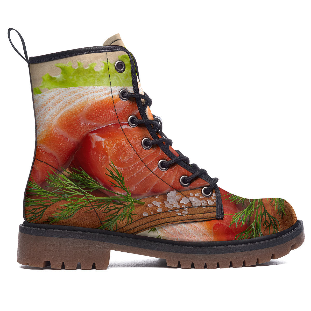 Fresh Salmon Print Work Boots-grizzshop