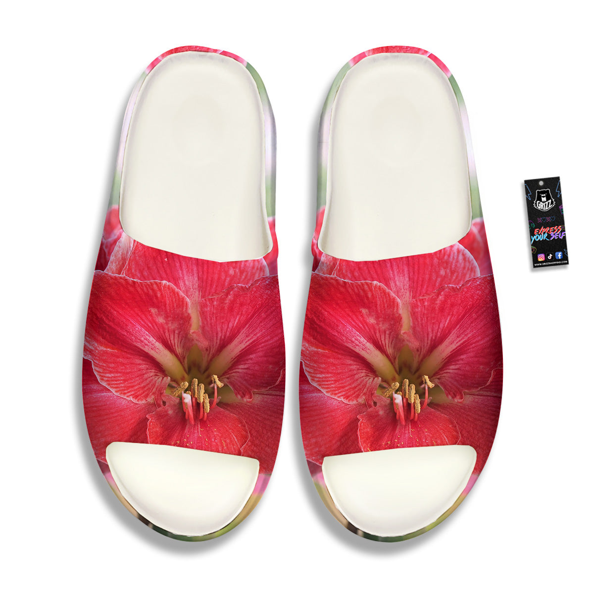 Fresh Amaryllis Print Sandals-grizzshop