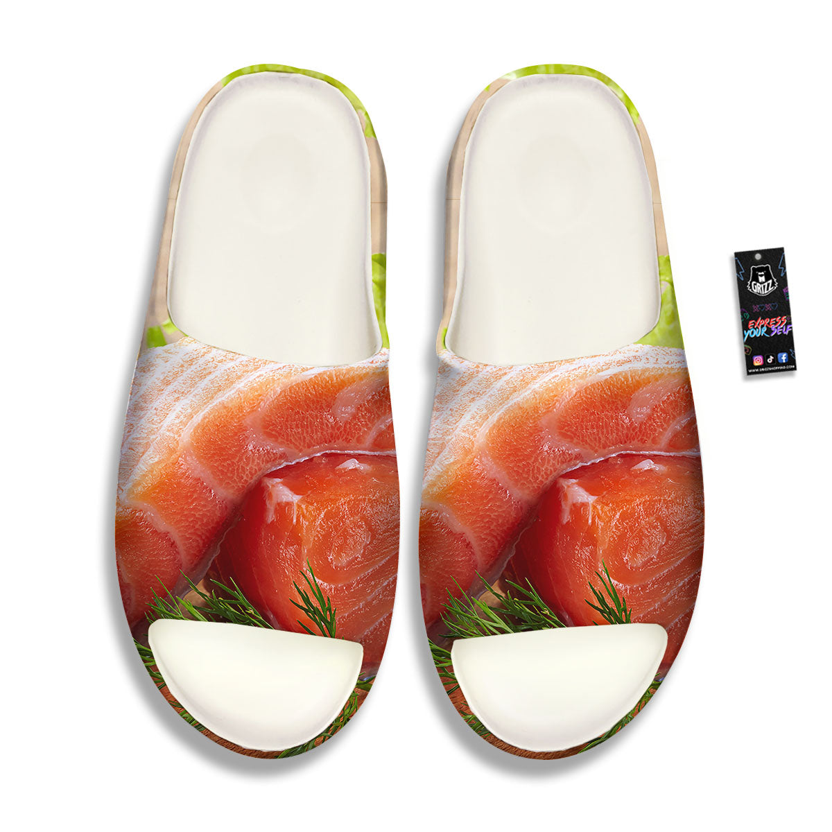 Fresh Salmon Print Sandals-grizzshop