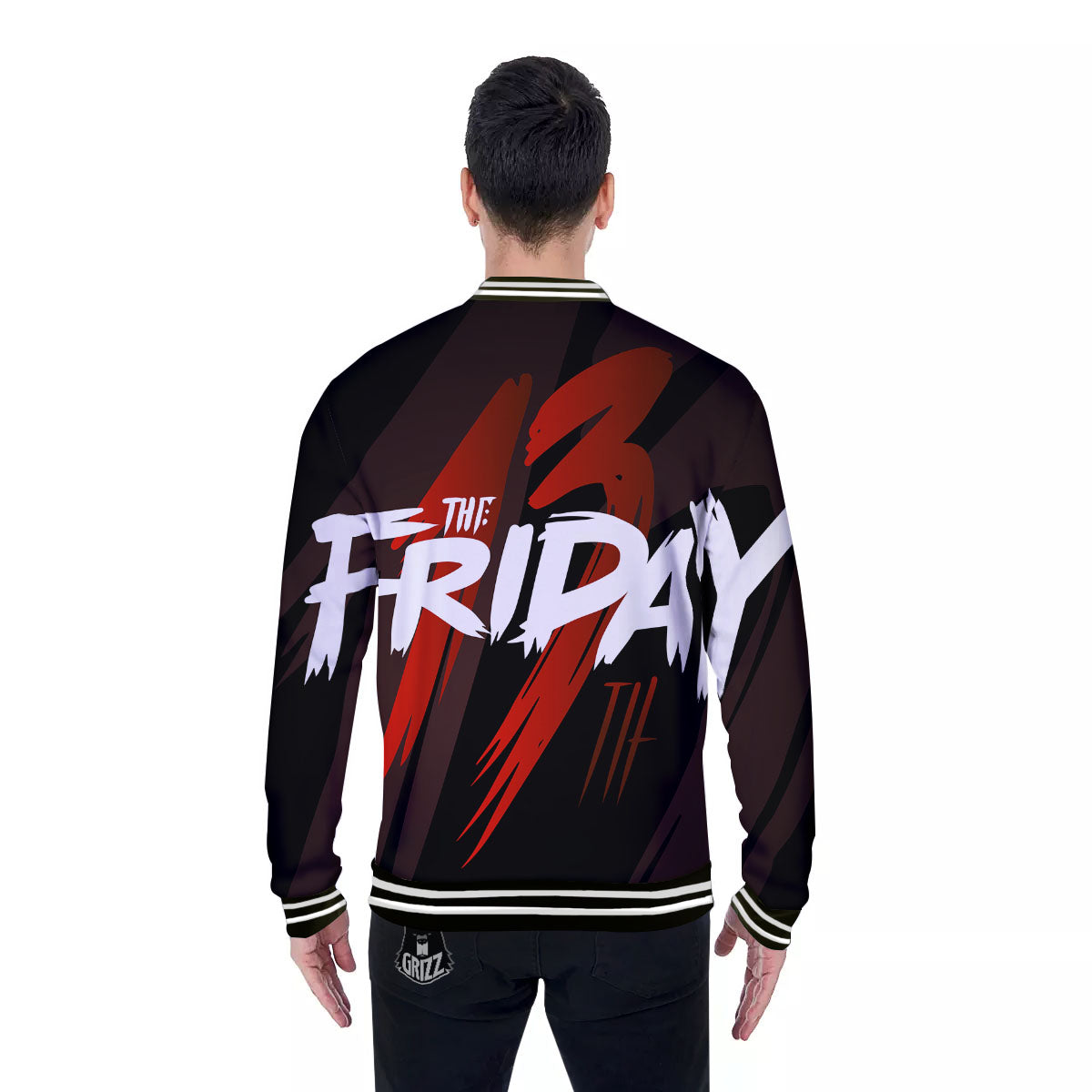 Friday 13 Print Baseball Jacket-grizzshop
