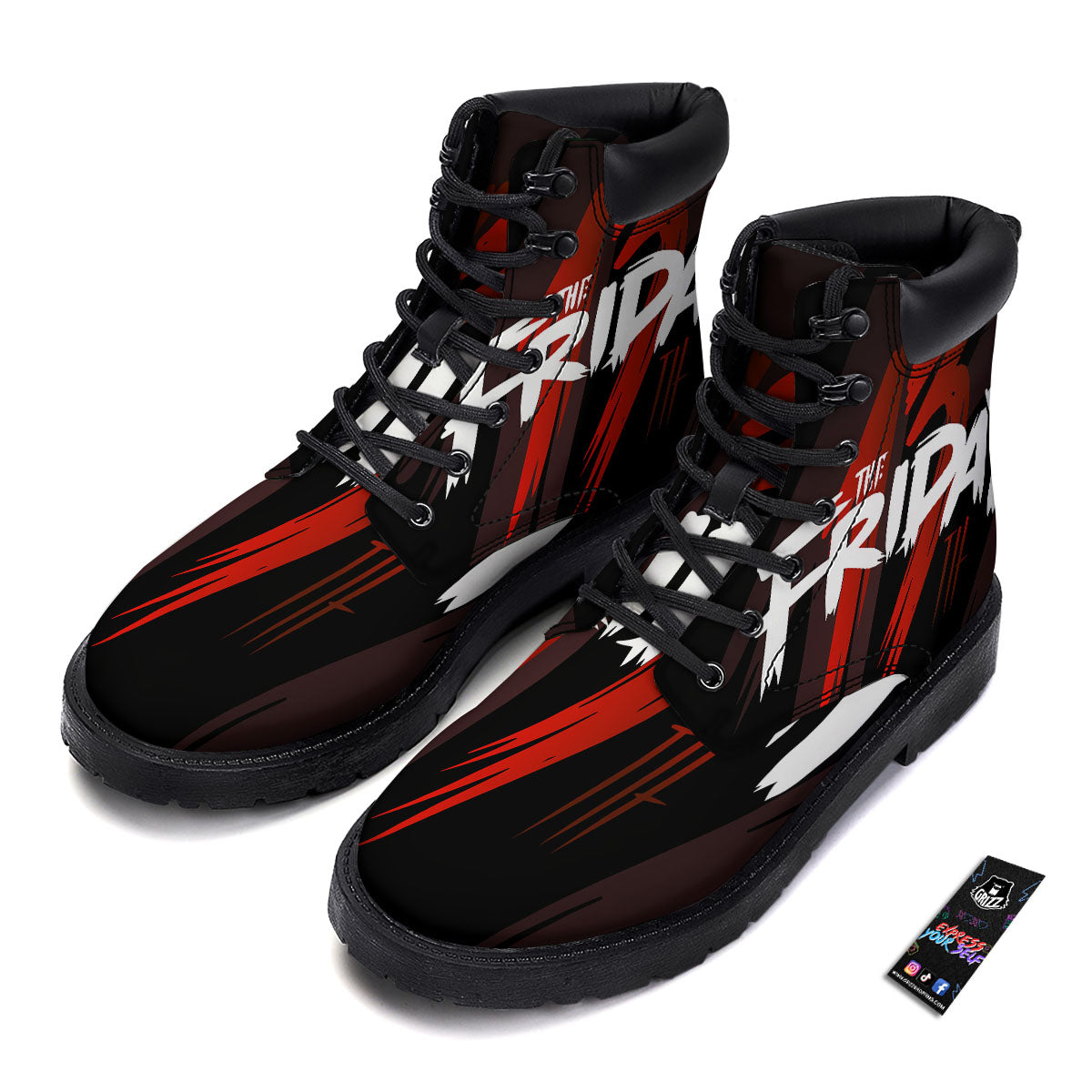 Friday 13 Print Boots-grizzshop