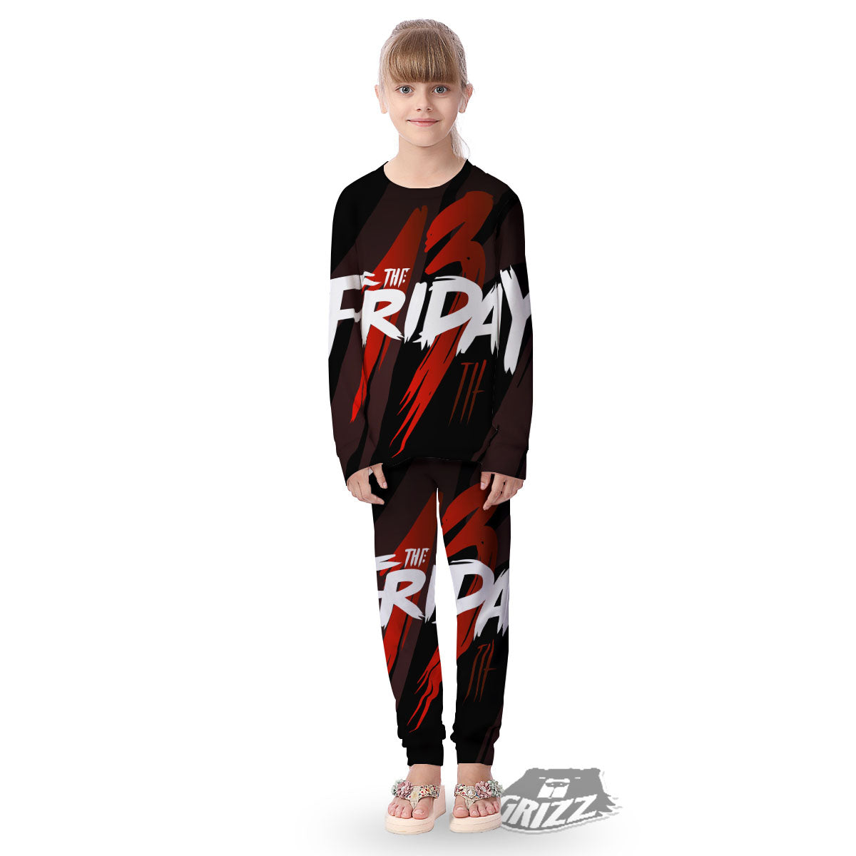 Friday 13 Print Kid's Pajamas-grizzshop