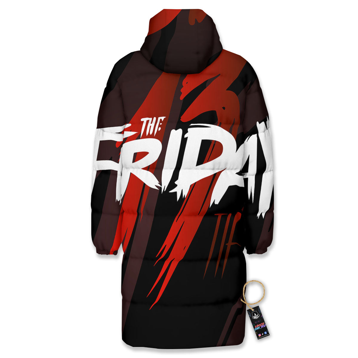 Friday 13 Print Long Down Jacket-grizzshop