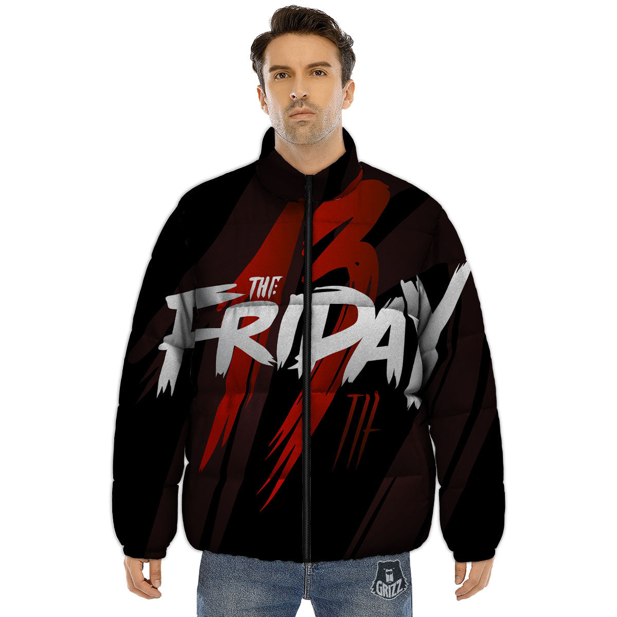 Friday 13 Print Puffer Jacket-grizzshop