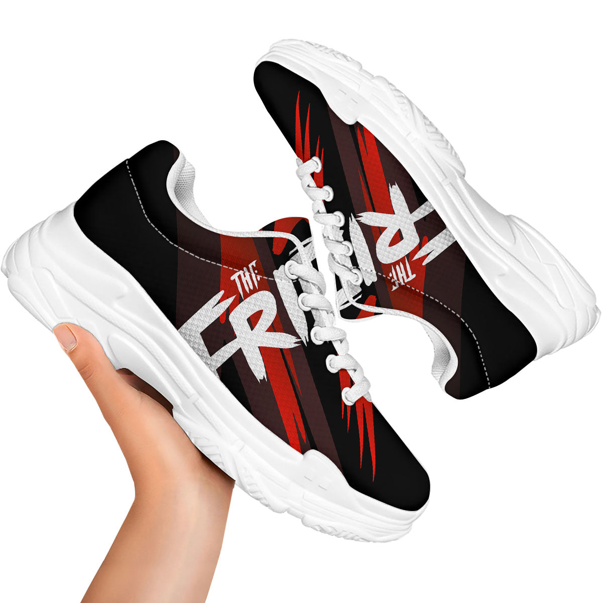 Friday 13 Print White Chunky Shoes-grizzshop