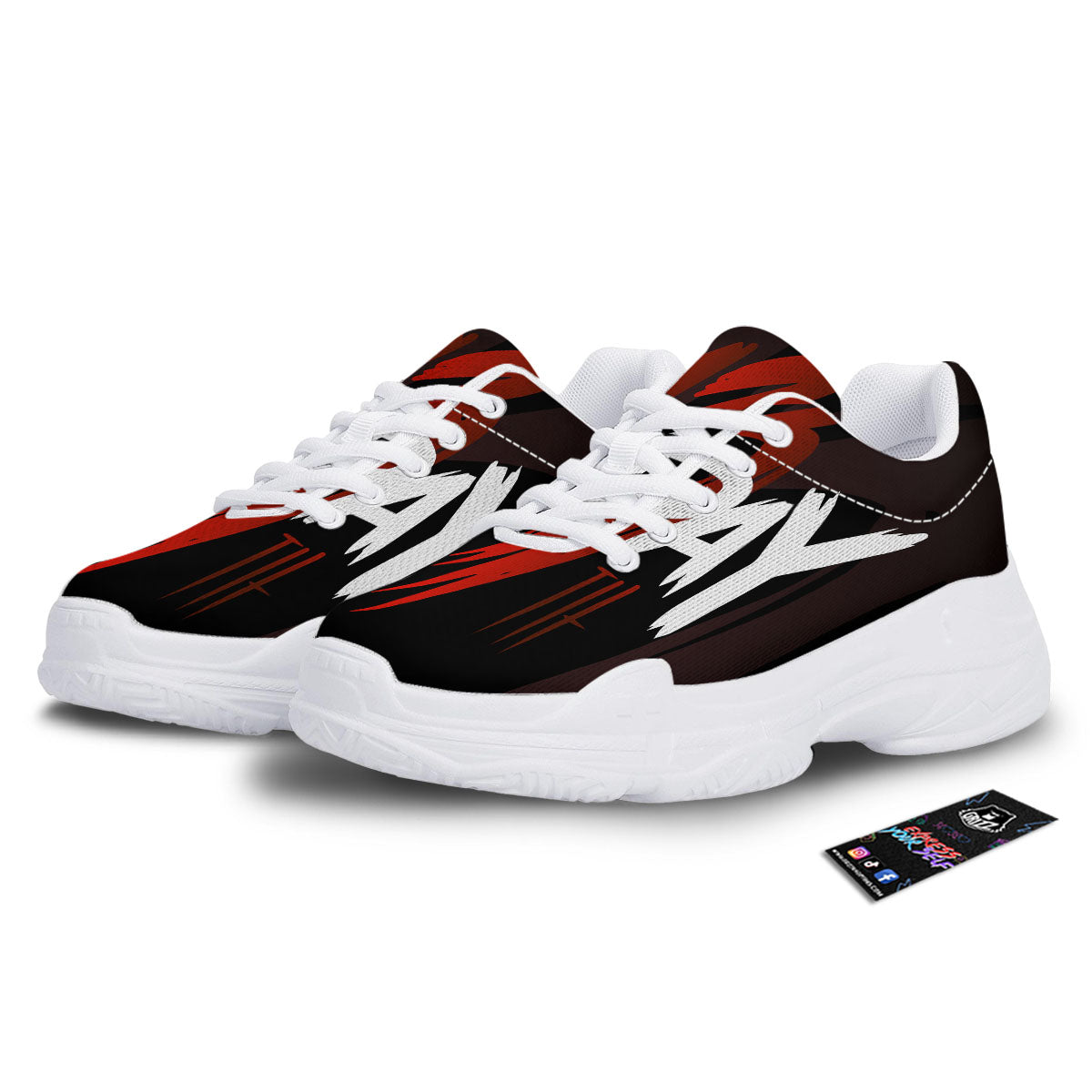 Friday 13 Print White Chunky Shoes-grizzshop