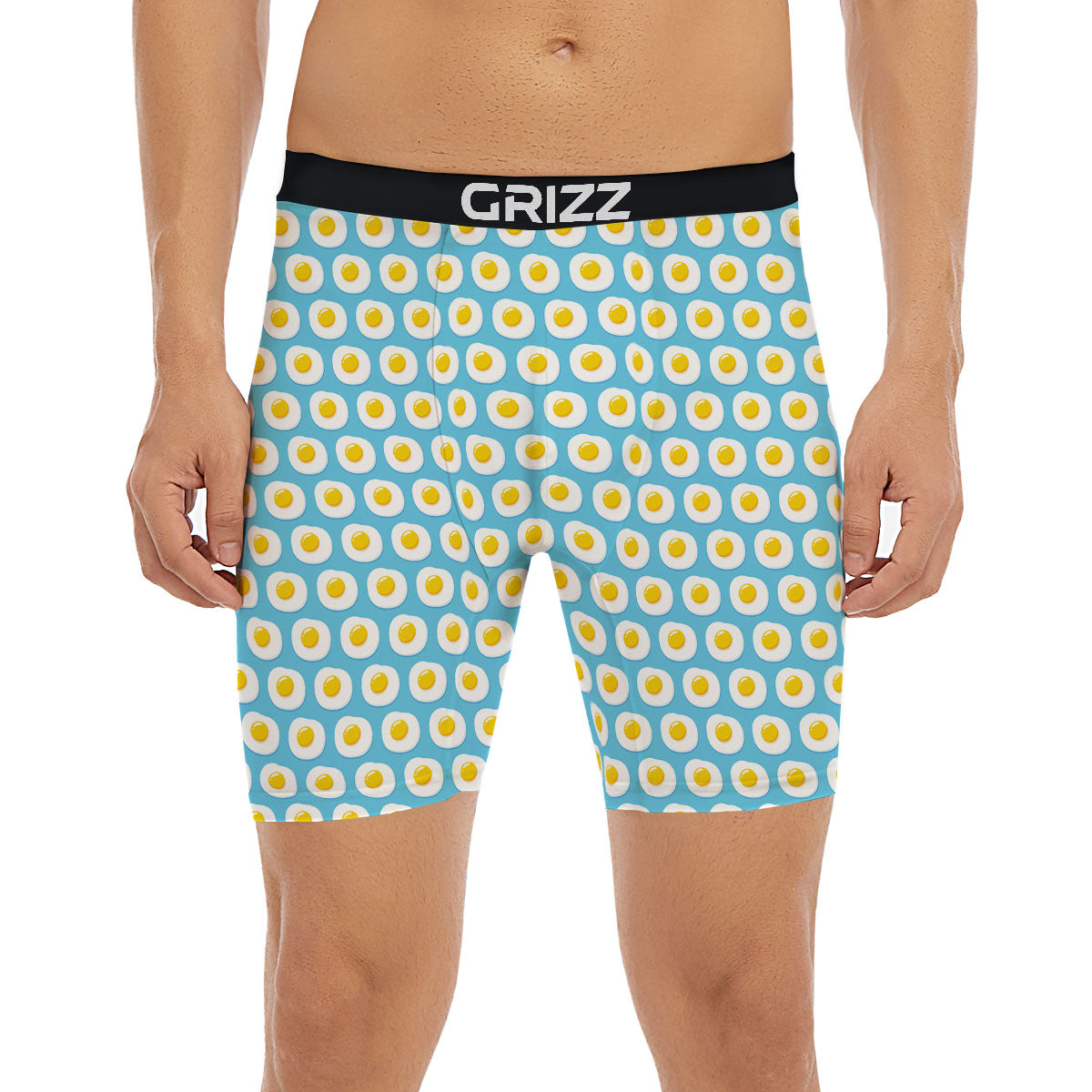 Fried Eggs Blue Print Pattern Boxer Briefs-grizzshop