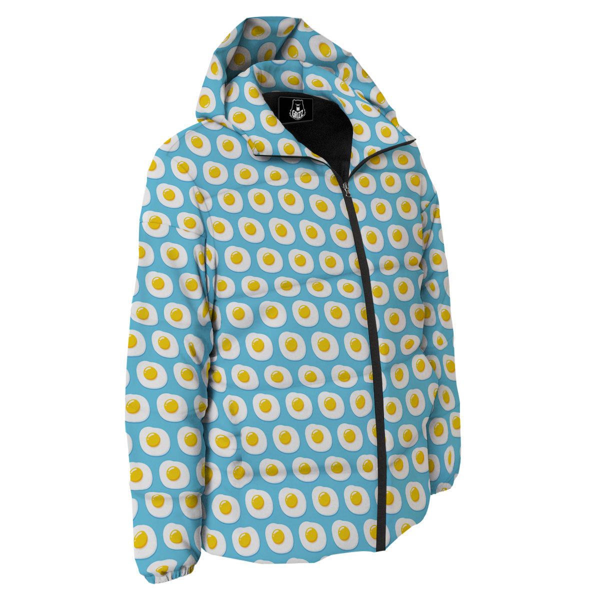 Fried Eggs Blue Print Pattern Down Jacket-grizzshop