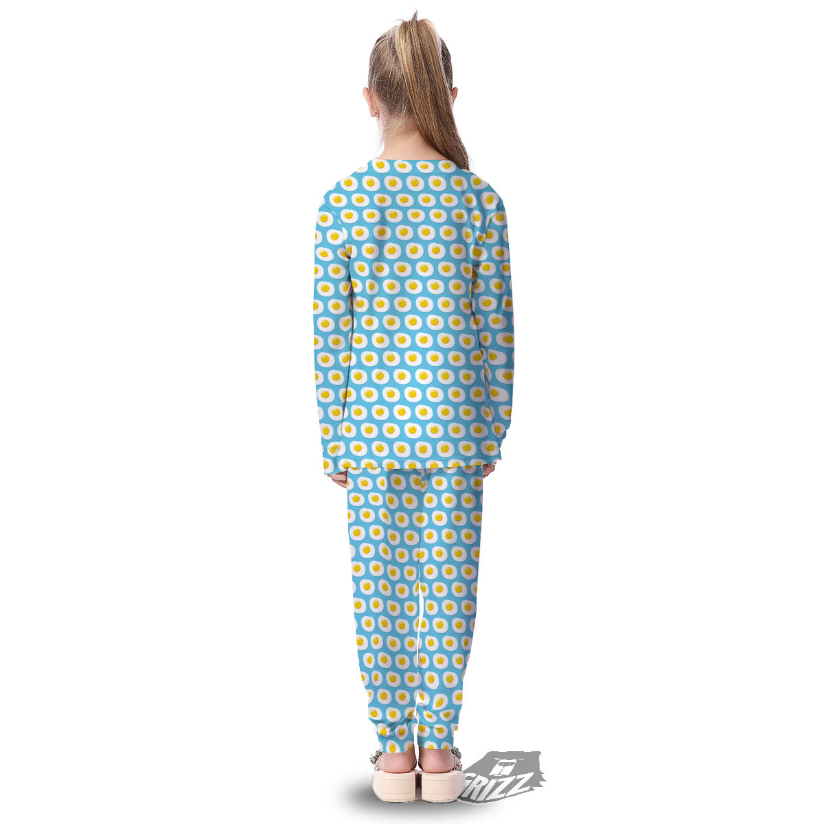 Fried Eggs Blue Print Pattern Kid's Pajamas-grizzshop