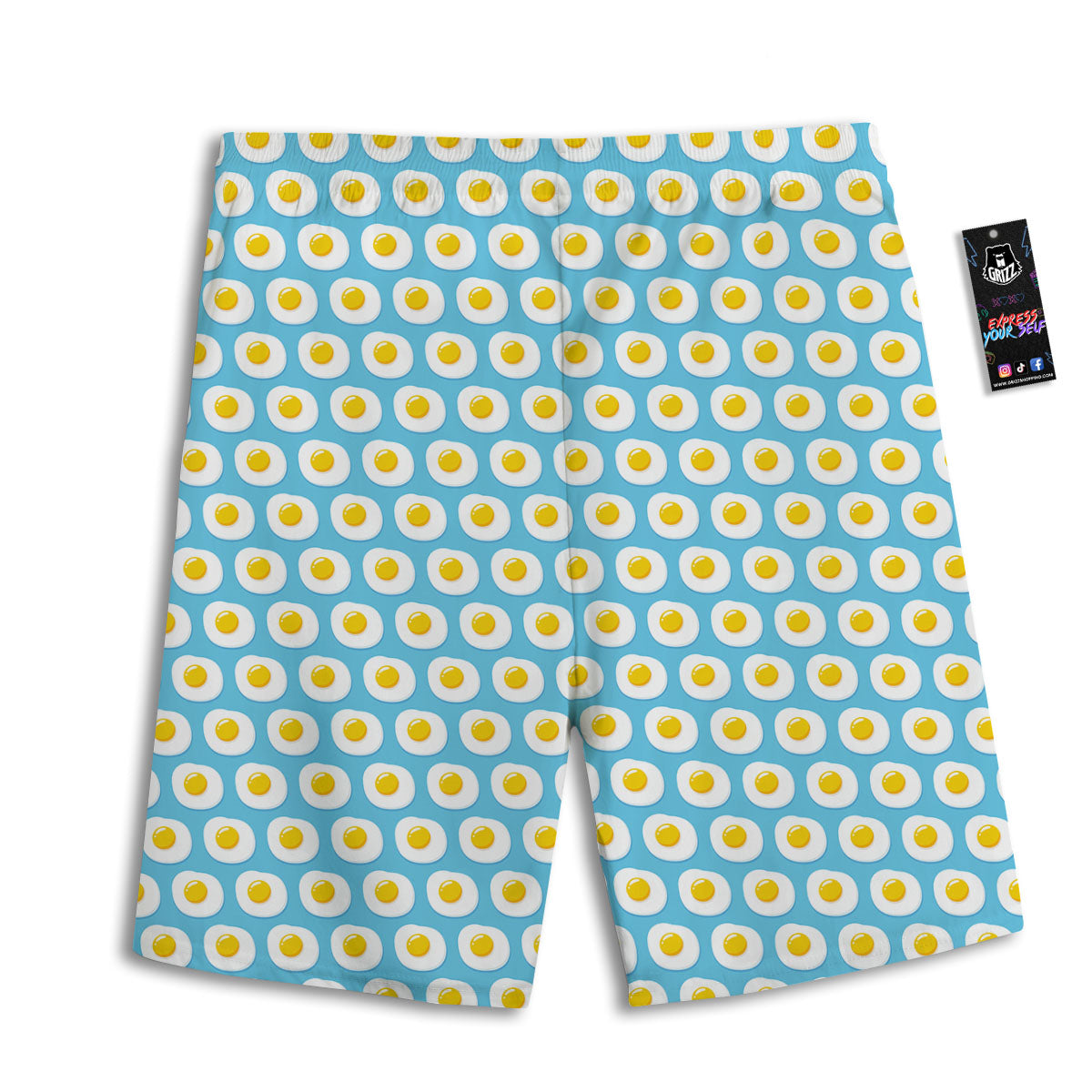 Fried Eggs Blue Print Pattern Men's Athletic Shorts