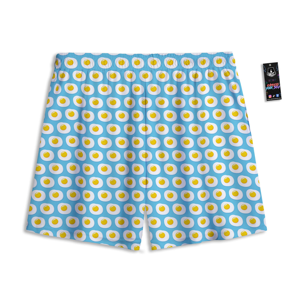 Fresh Leaf Green Print Mesh Shorts