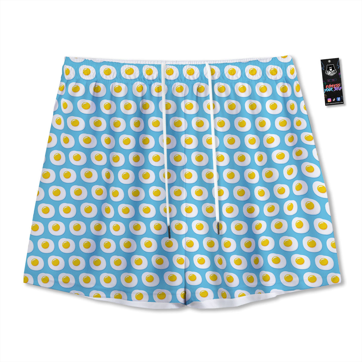 Fresh Leaf Green Print Mesh Shorts