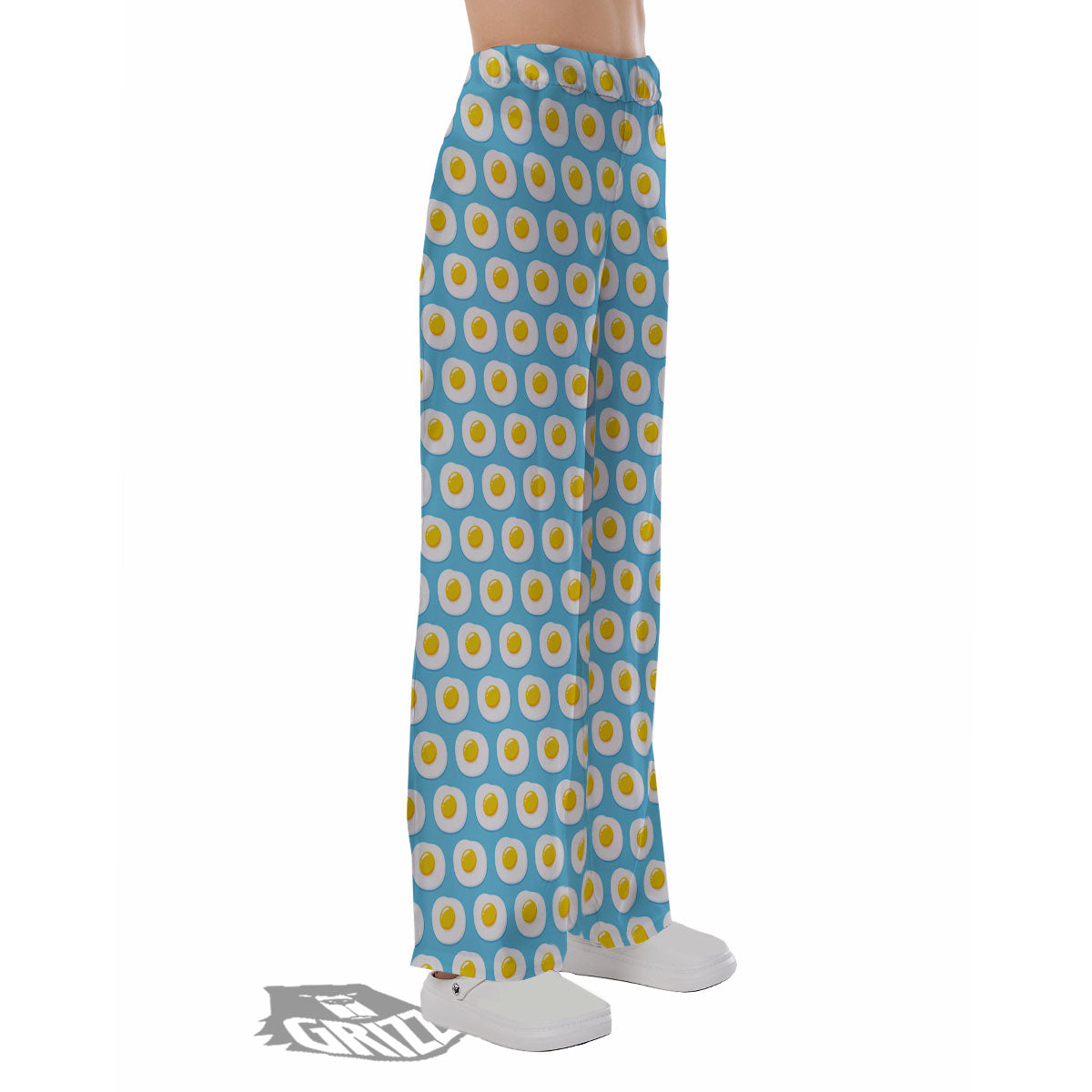 Fried Eggs Blue Print Pattern Pajama Pants-grizzshop