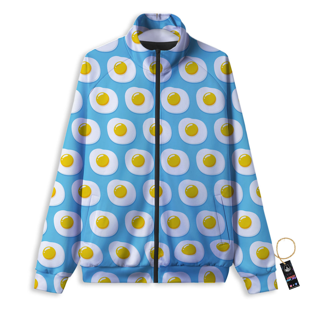 Fried Eggs Blue Print Pattern Track Jacket-grizzshop
