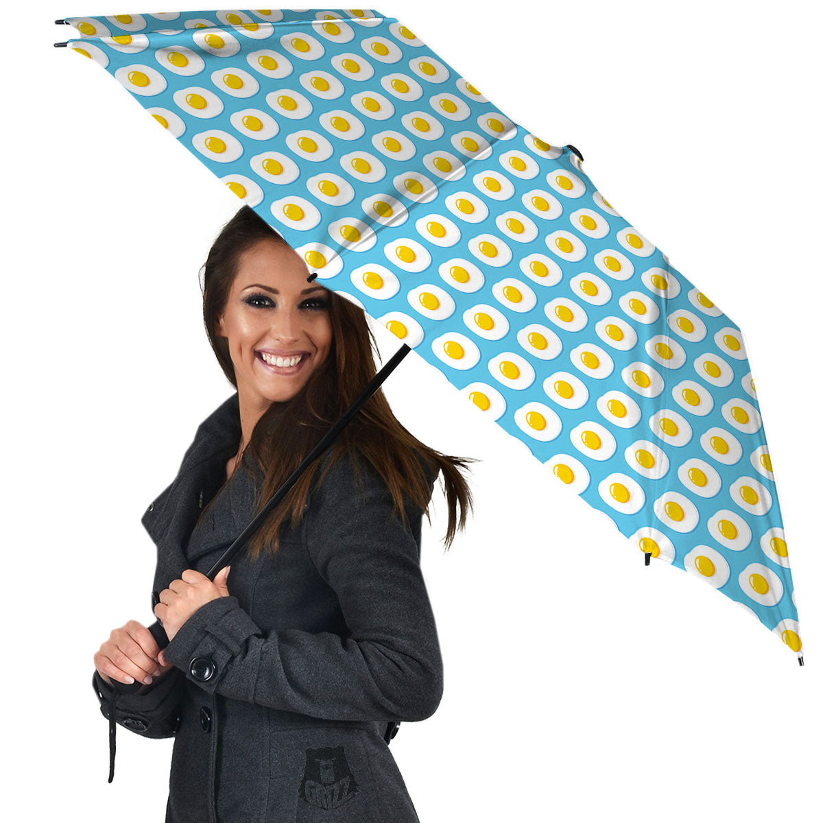 Fried Eggs Blue Print Pattern Umbrella-grizzshop