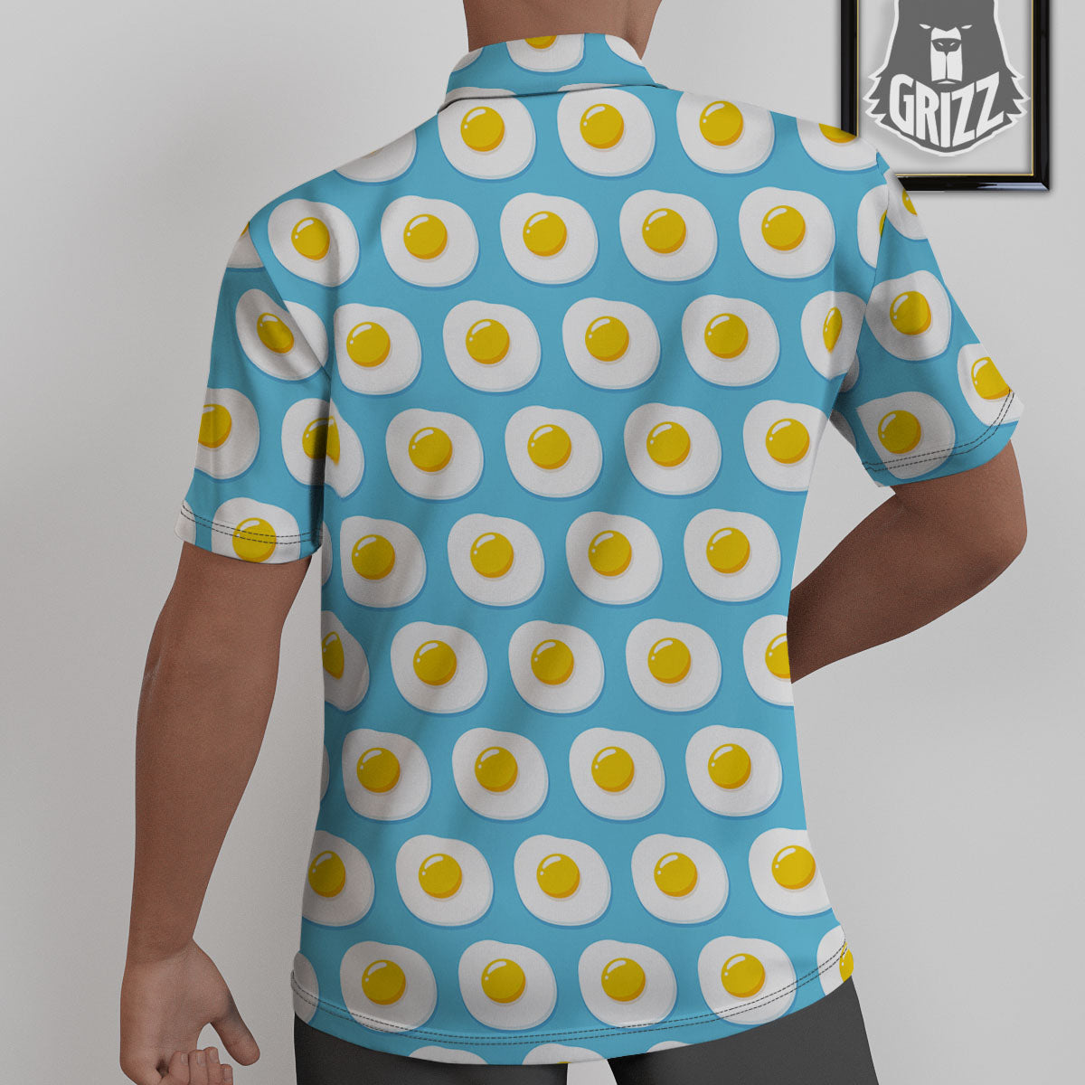 Fried Eggs Blue Print Pattern Untucked Shirts-grizzshop