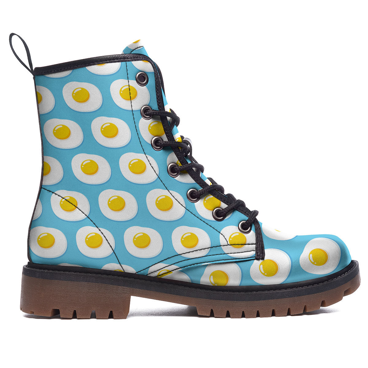 Fried Eggs Blue Print Pattern Work Boots-grizzshop