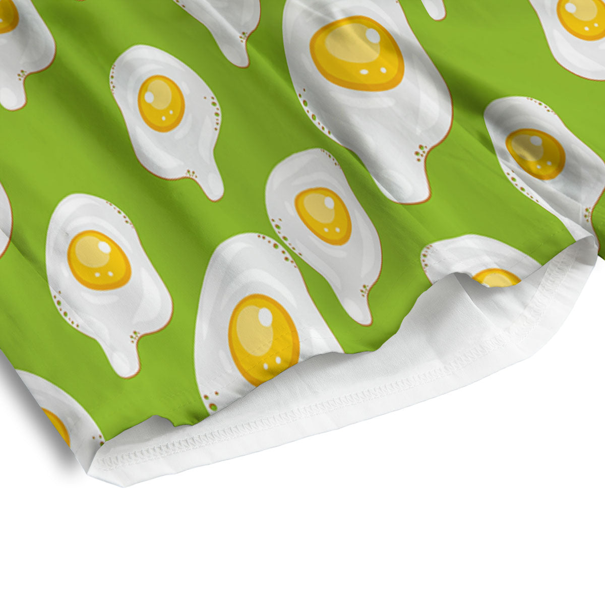 Fried Eggs Lime Green Print Pattern Men's Athletic Shorts