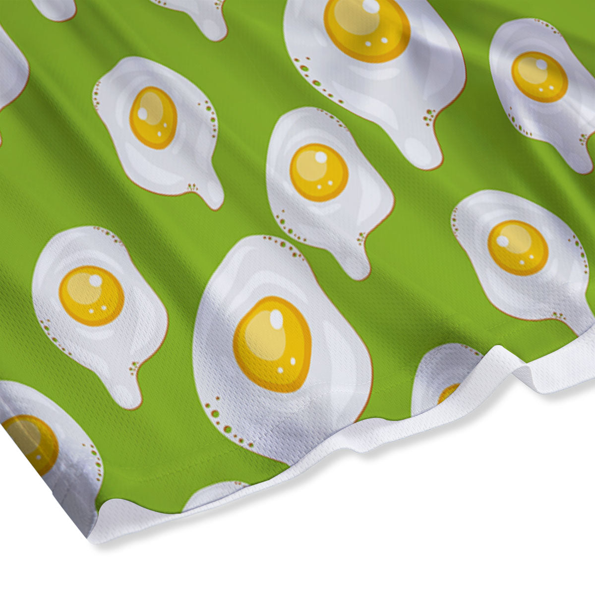 Fried Eggs Lime Green Print Pattern Mesh Shorts