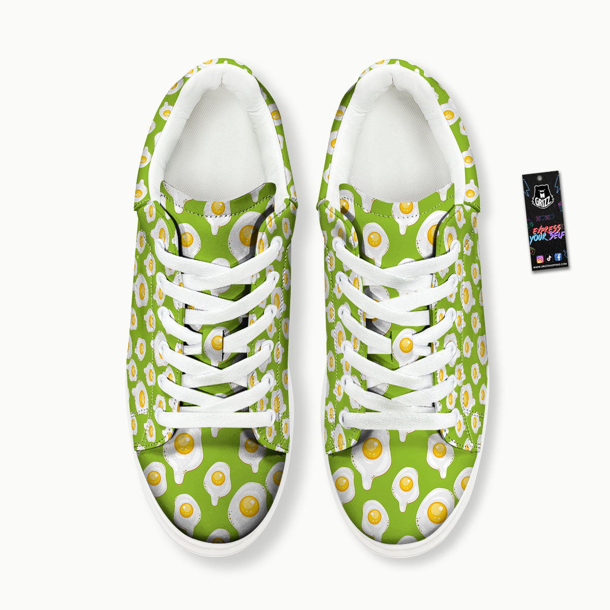 Fried Eggs Lime Green Print Pattern Platform Shoes-grizzshop