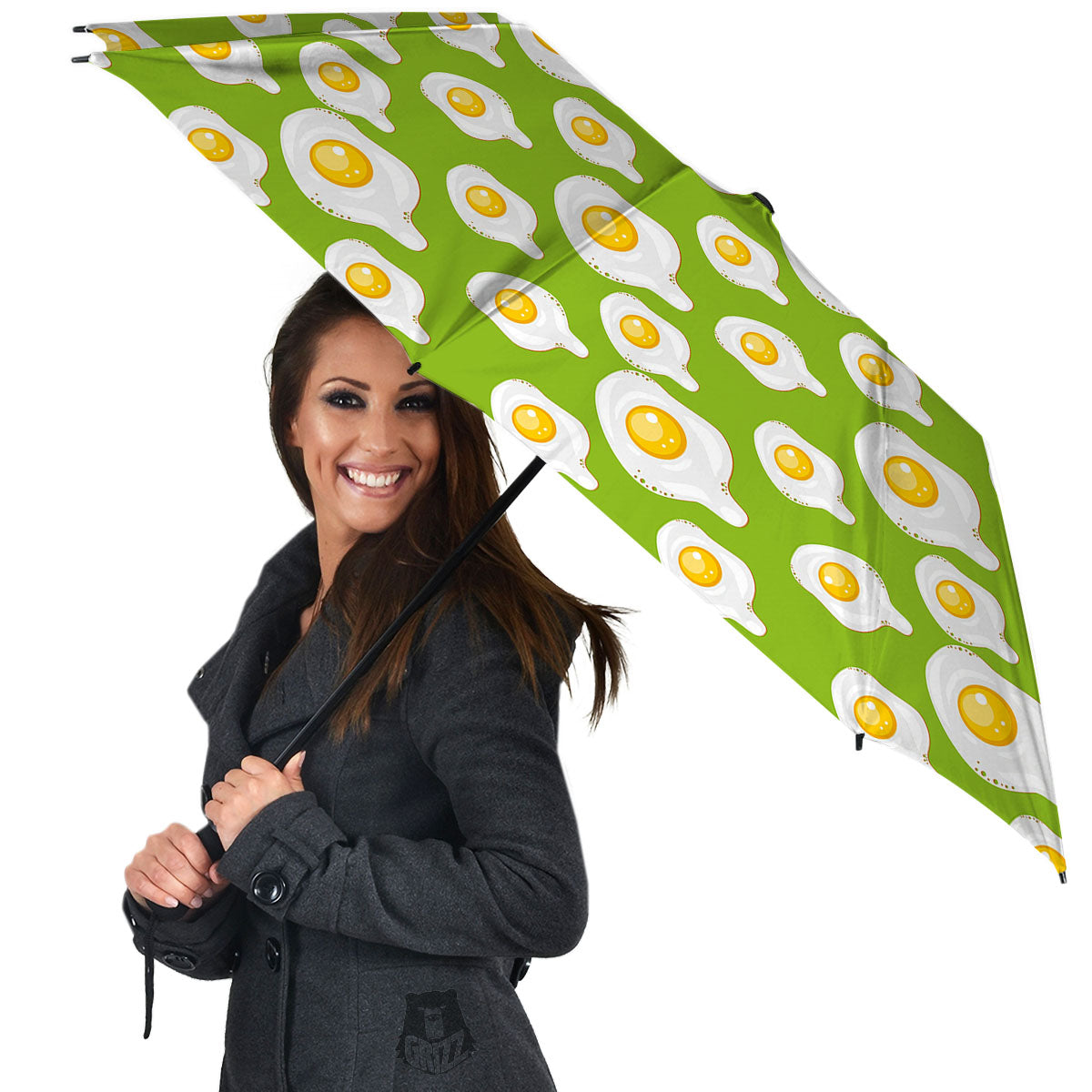 Fried Eggs Lime Green Print Pattern Umbrella-grizzshop