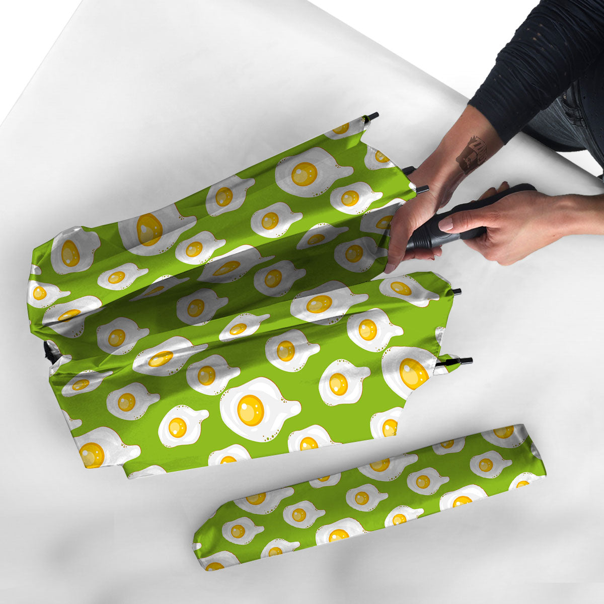 Fried Eggs Lime Green Print Pattern Umbrella-grizzshop