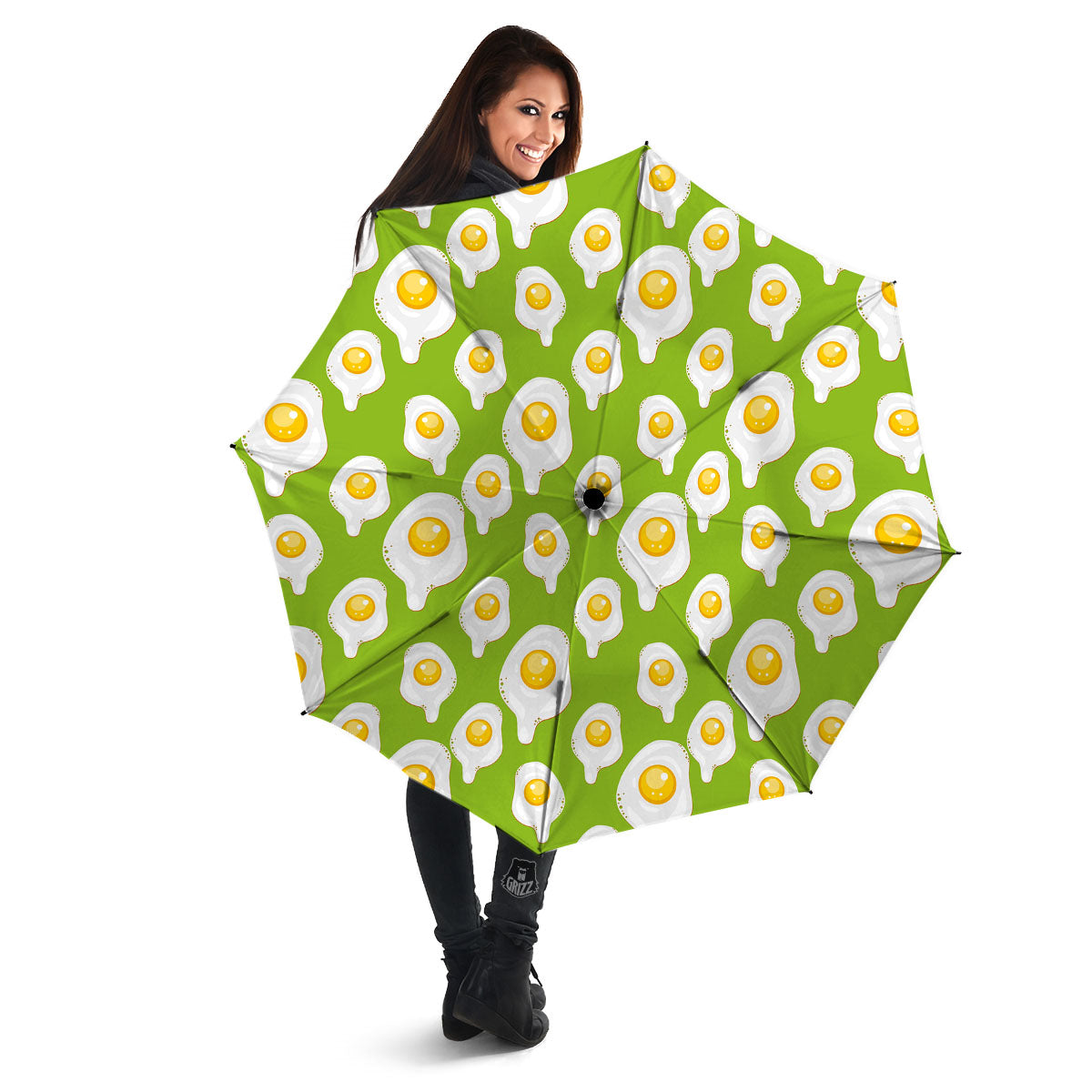 Fried Eggs Lime Green Print Pattern Umbrella-grizzshop
