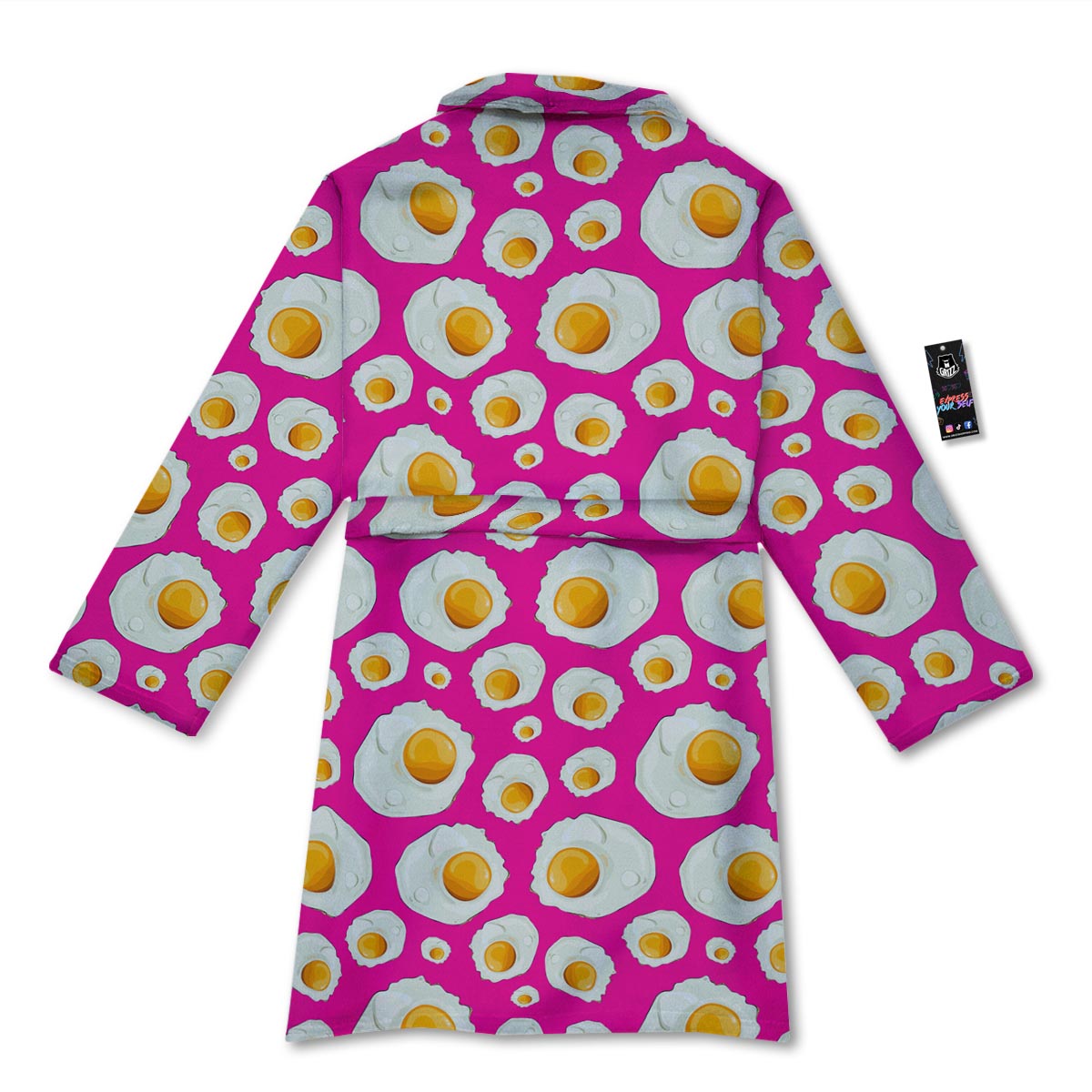 Fried Eggs Pink Print Pattern Bathrobe-grizzshop