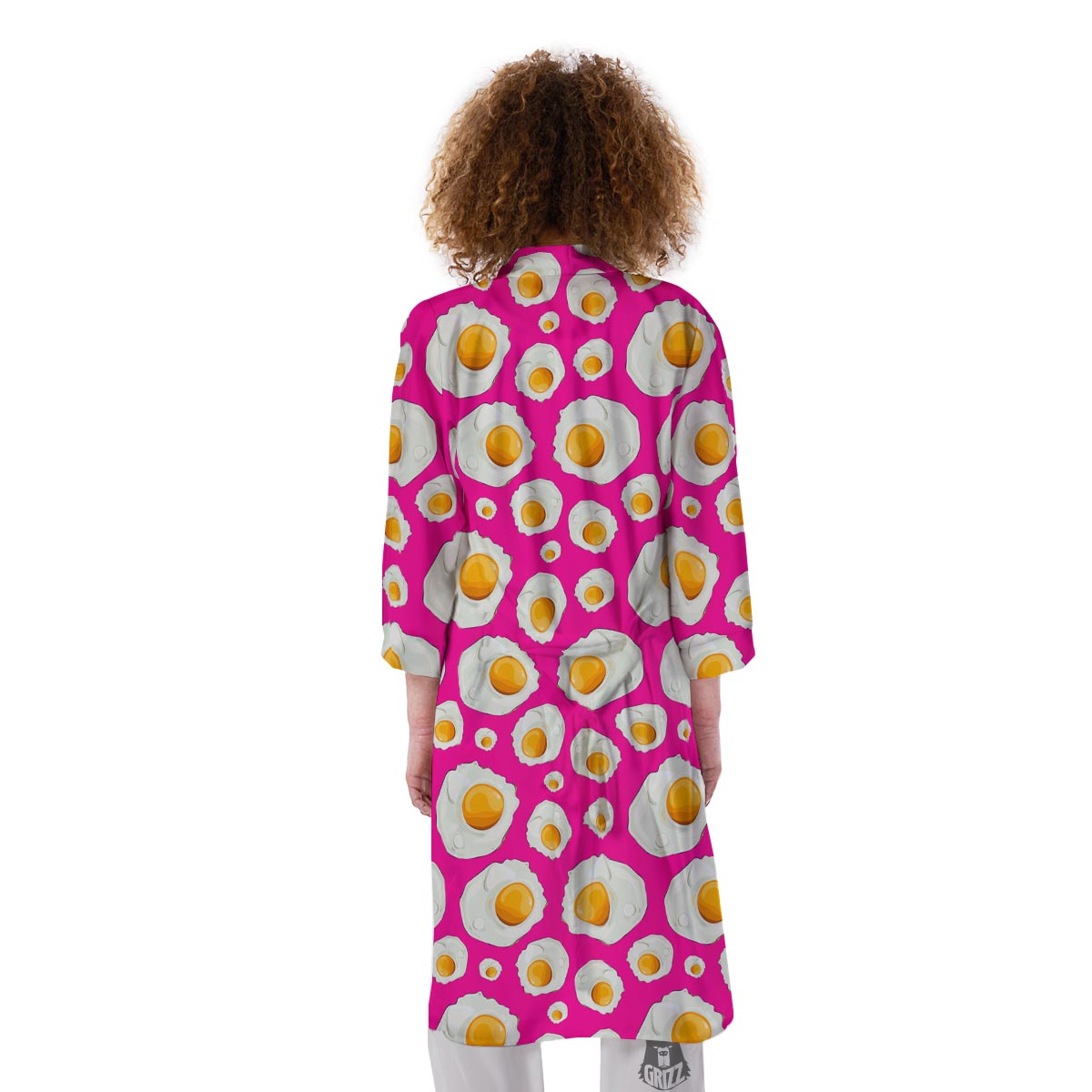Fried Eggs Pink Print Pattern Kimono-grizzshop