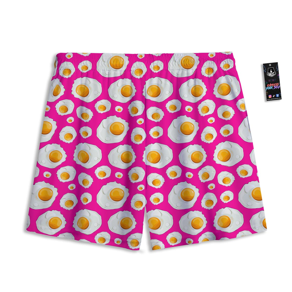 Fried Eggs Pink Print Pattern Mesh Shorts-grizzshop