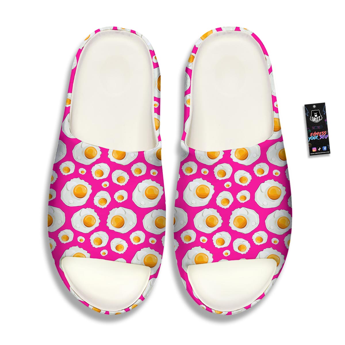 Fried Eggs Pink Print Pattern Sandals-grizzshop