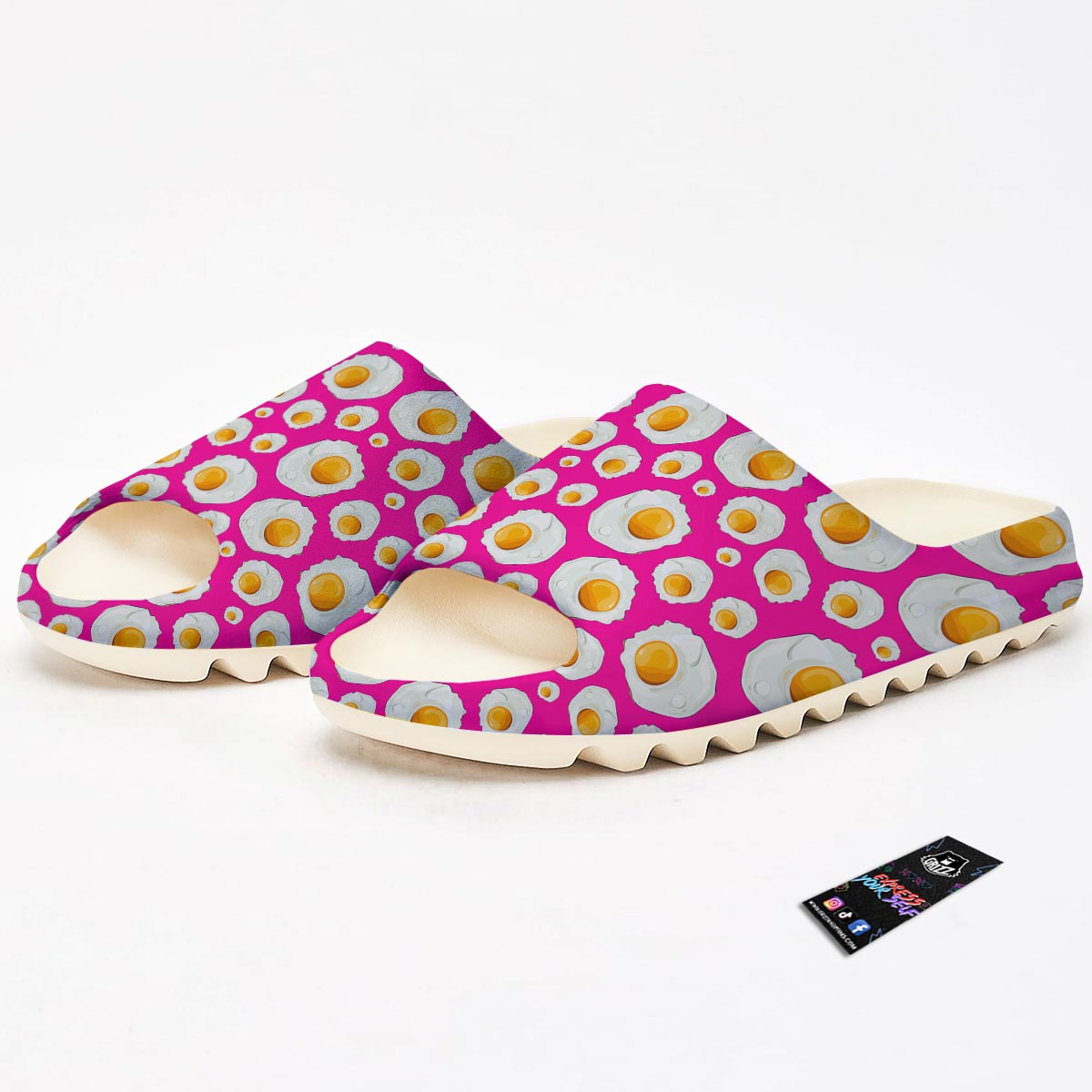 Fried Eggs Pink Print Pattern Sandals-grizzshop