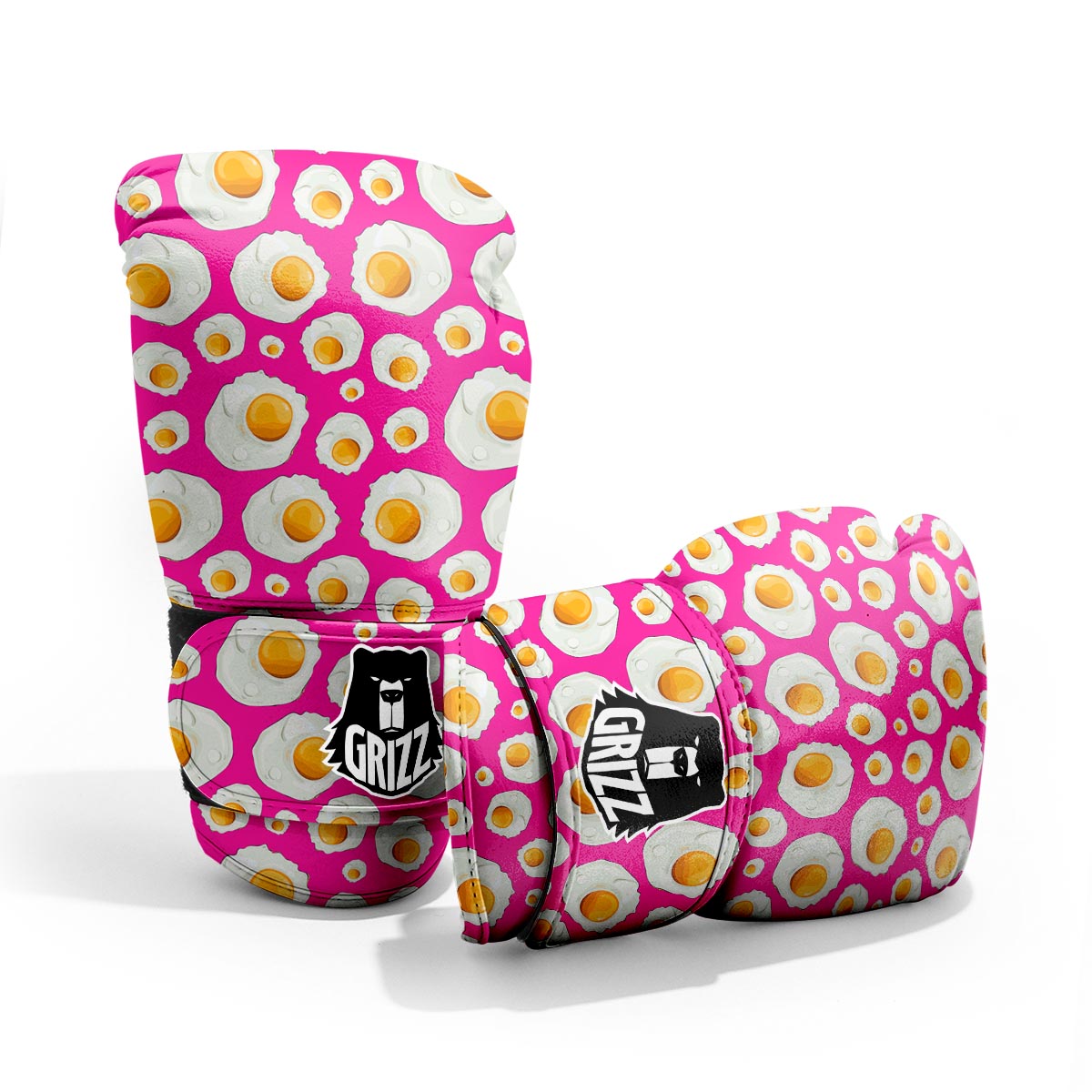 Fried Eggs Pink Print Pattern Pro Boxing Glove