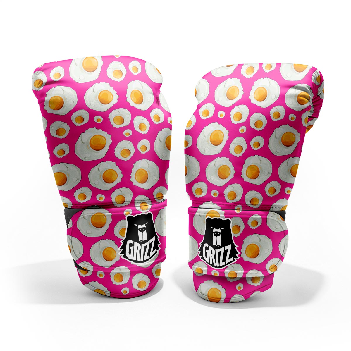 Fried Eggs Pink Print Pattern Pro Boxing Glove