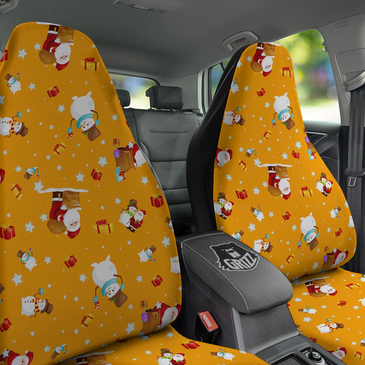 Friends And Santa Claus Print Pattern Car Seat Covers-grizzshop