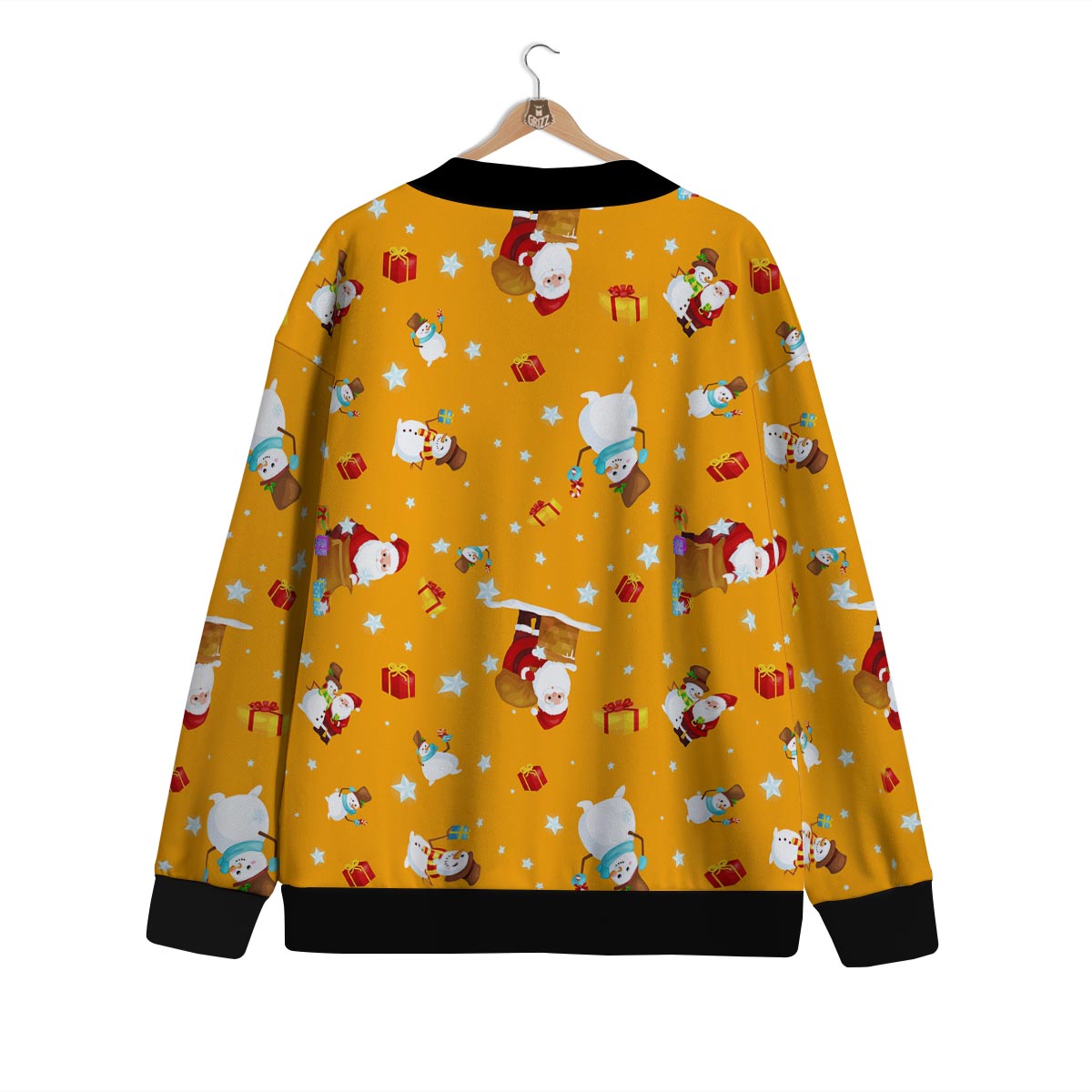 Friends And Santa Claus Print Pattern Cardigan-grizzshop
